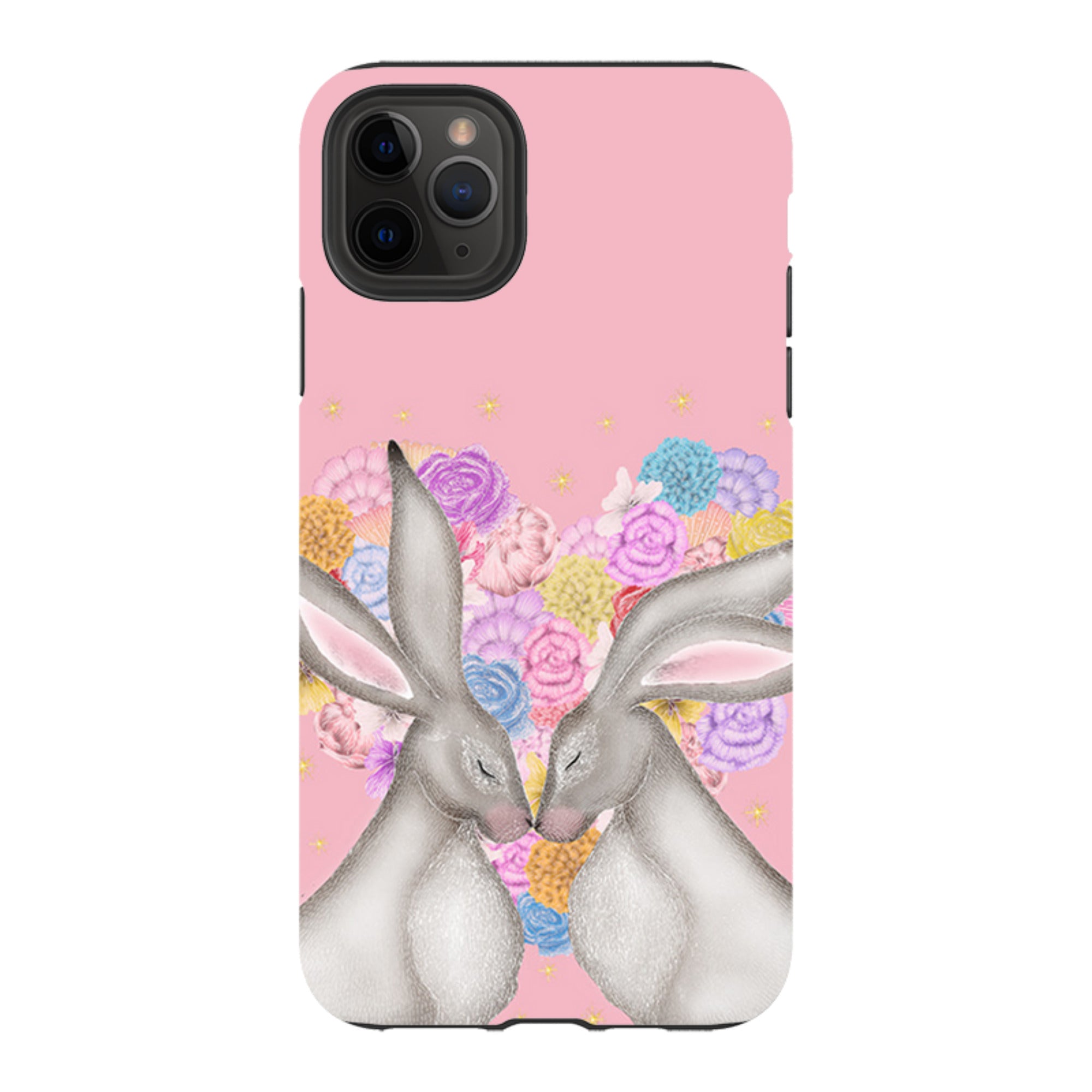 iPhone Tough Case - White Hares Rose Heart II By Catherine Rowe