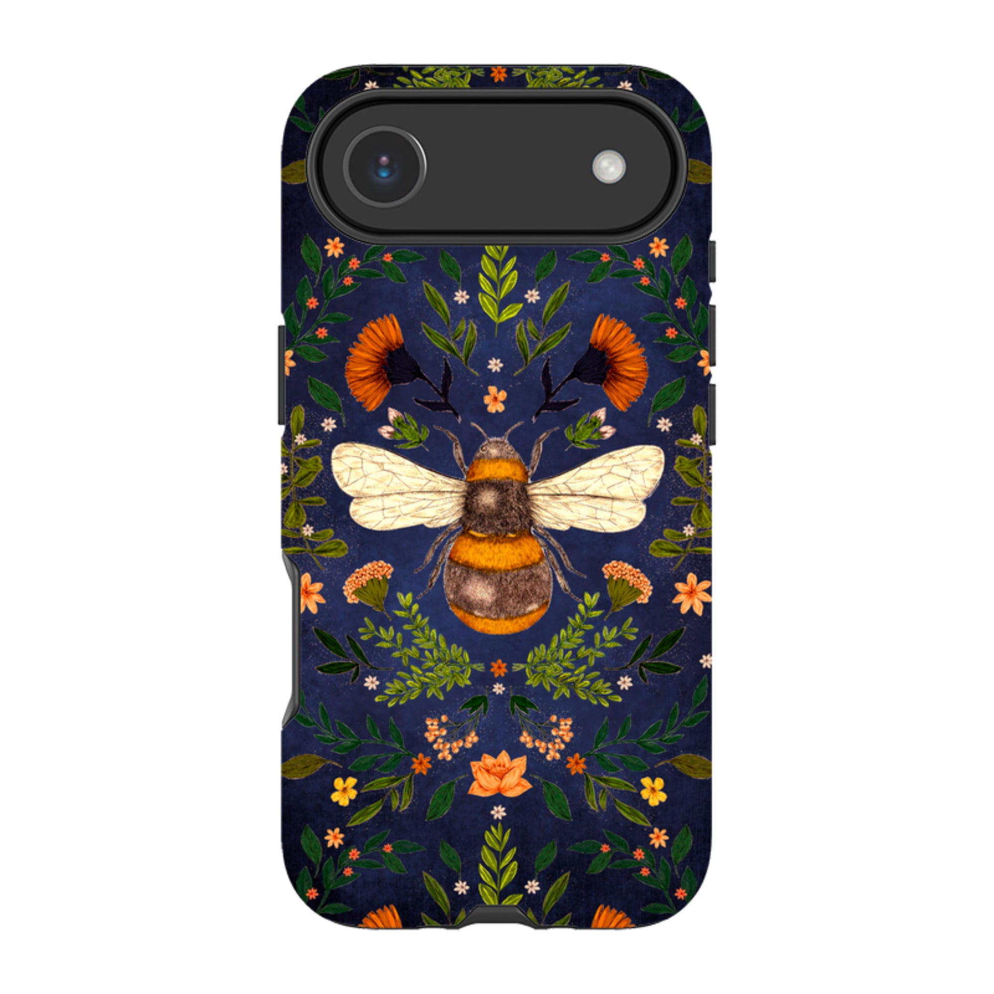 iPhone MagSafe Tough Case -  Botanical Bee Blue By Jade Mosinski