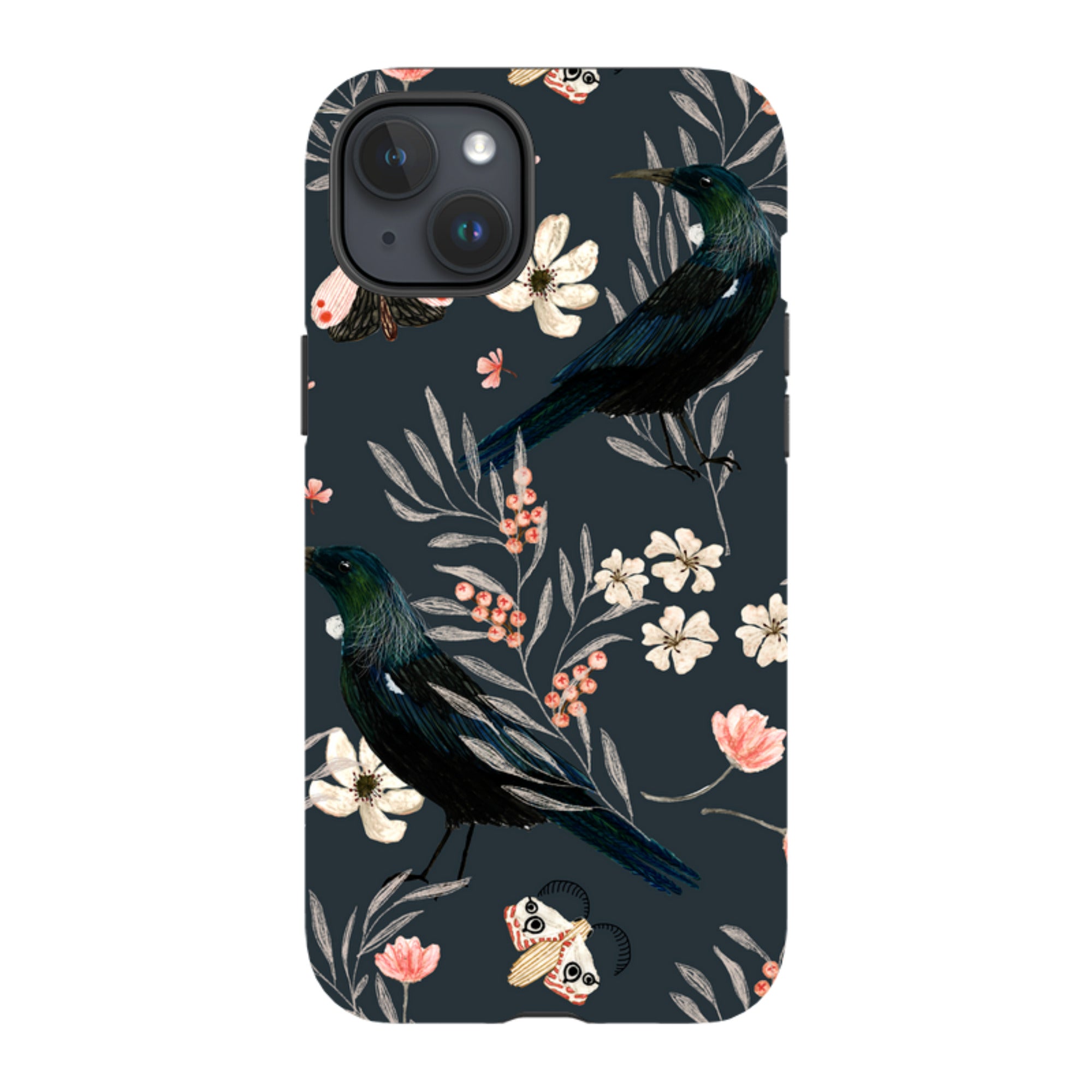 iPhone MagSafe Tough Case - Moths and Tuis By Katherine Quinn