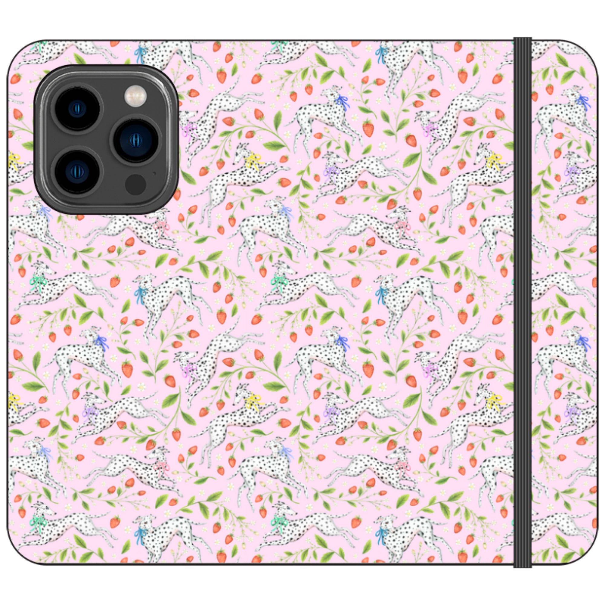 Spots and Strawbs Wallet Case By Catherine Rowe