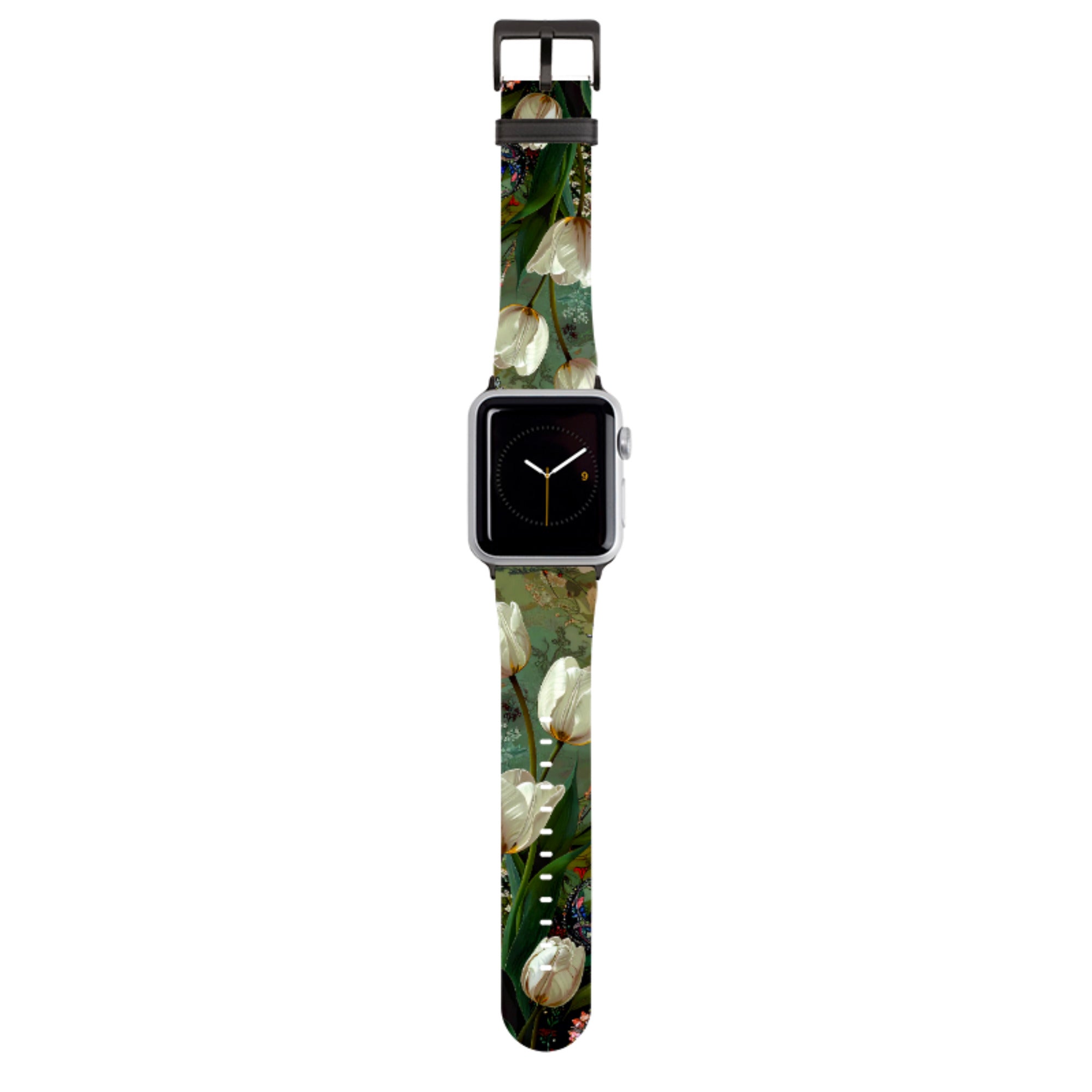 Green Vyne White Tulips Apple Watch Strap