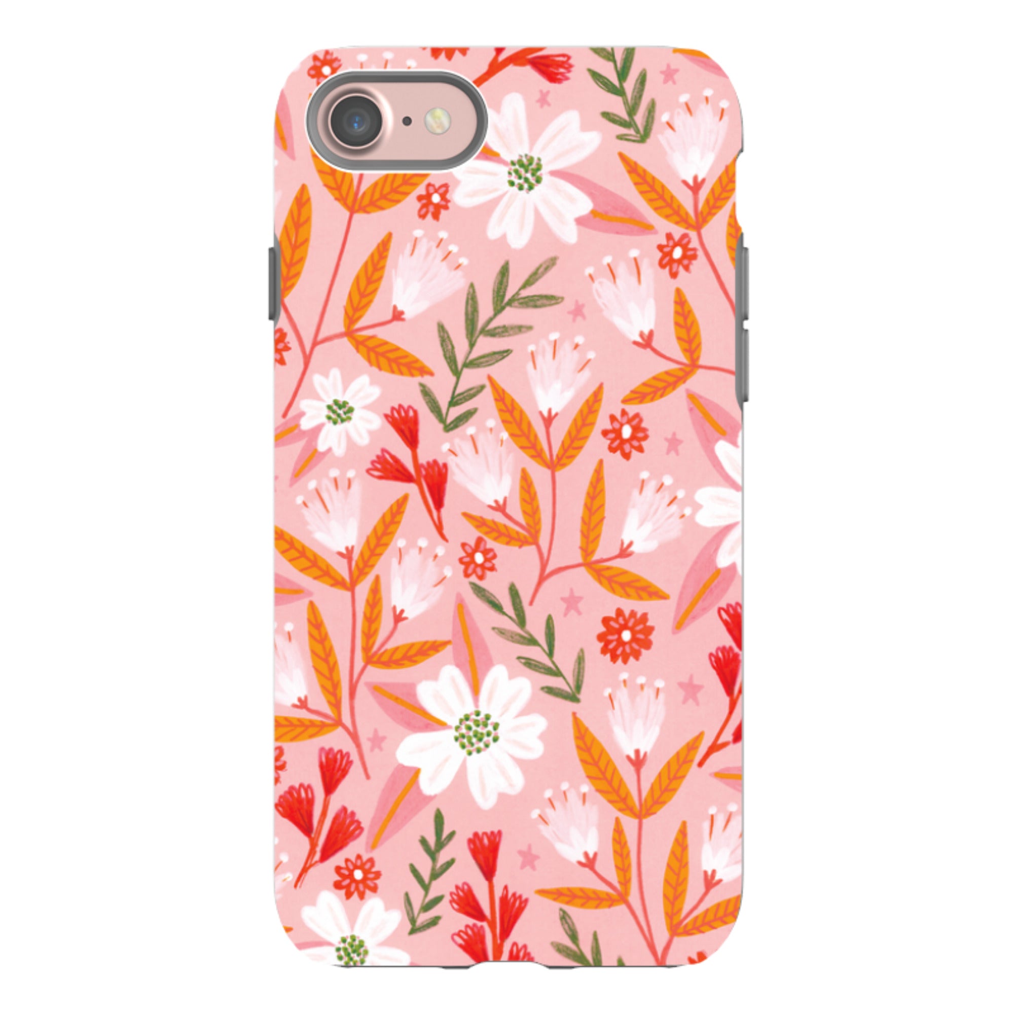 iPhone Tough Case - Pink And Orange Florals By Lee Foster Wilson