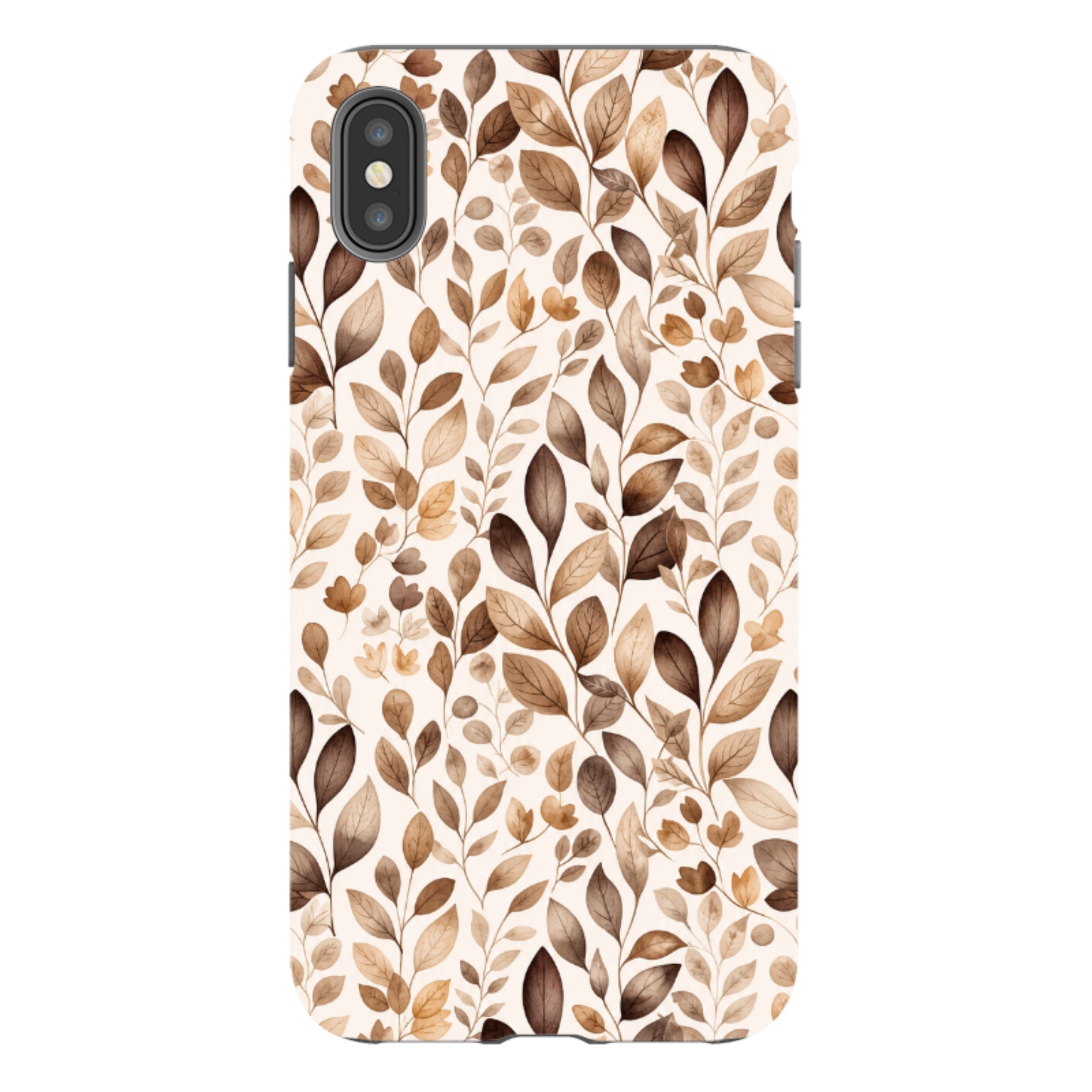 iPhone Tough Case - Beige Aesthetic Leaves