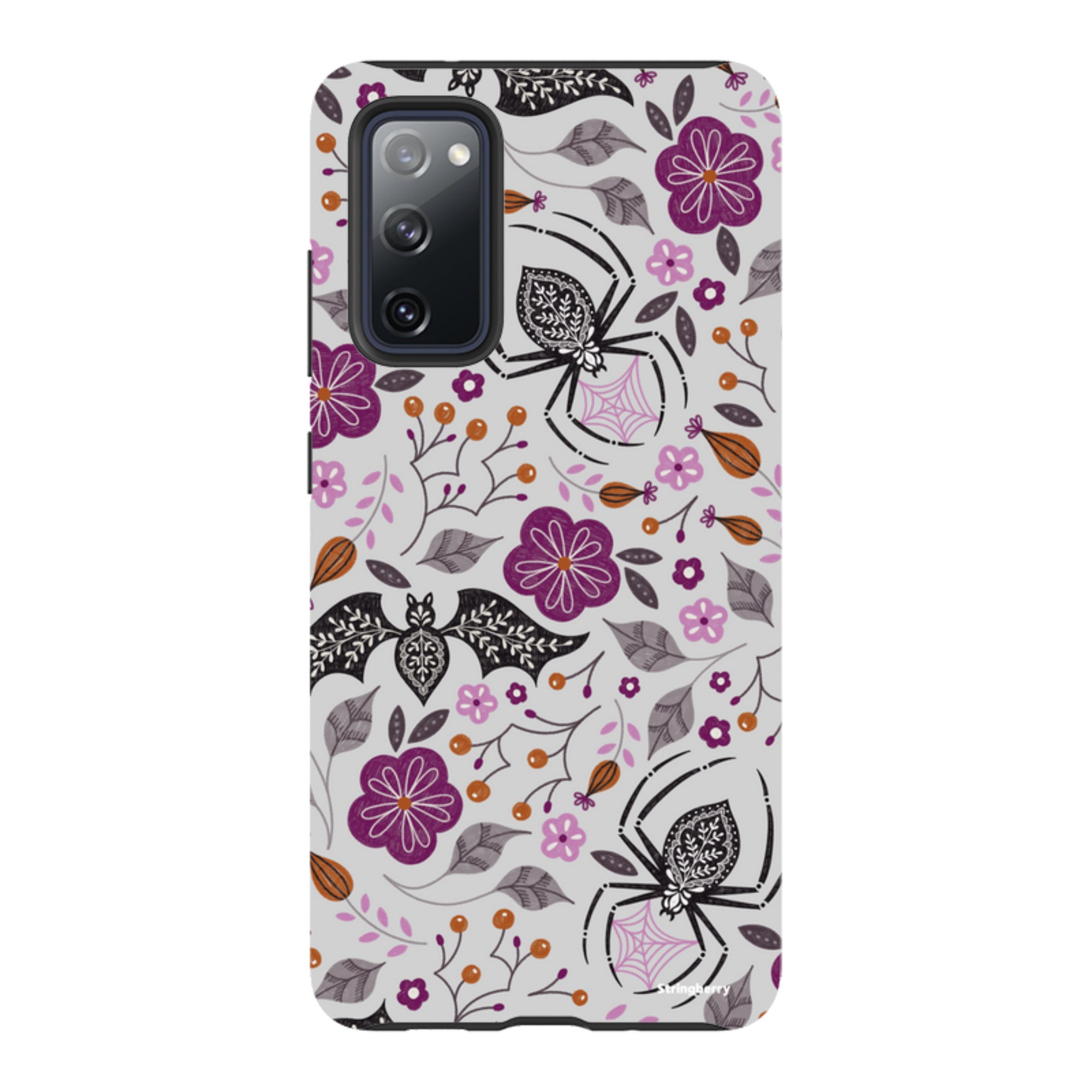 Samsung Tough Case - SpiderBat Pattern Grey By Jenny Zemanek