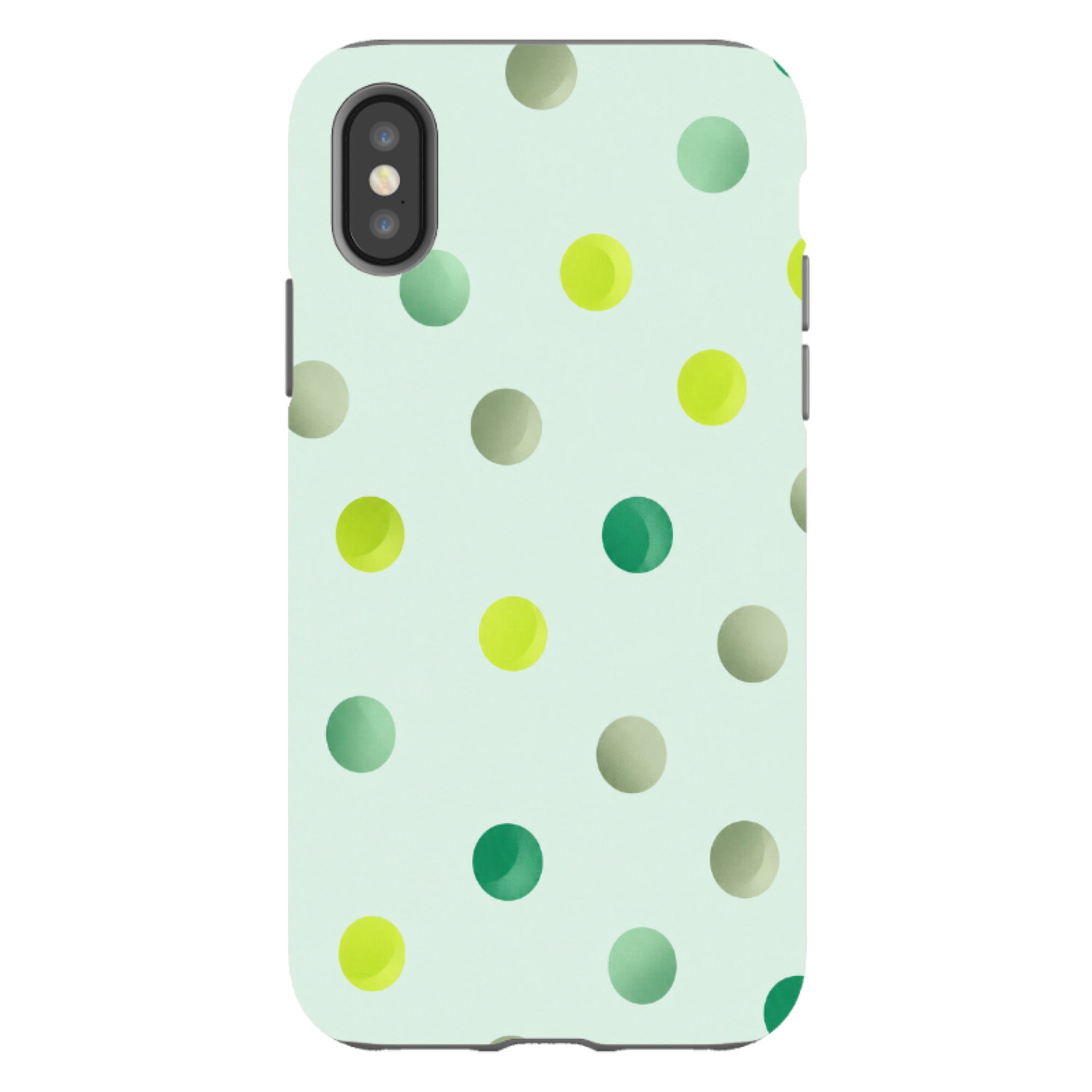 iPhone Tough Case - Mint Polka Dot
