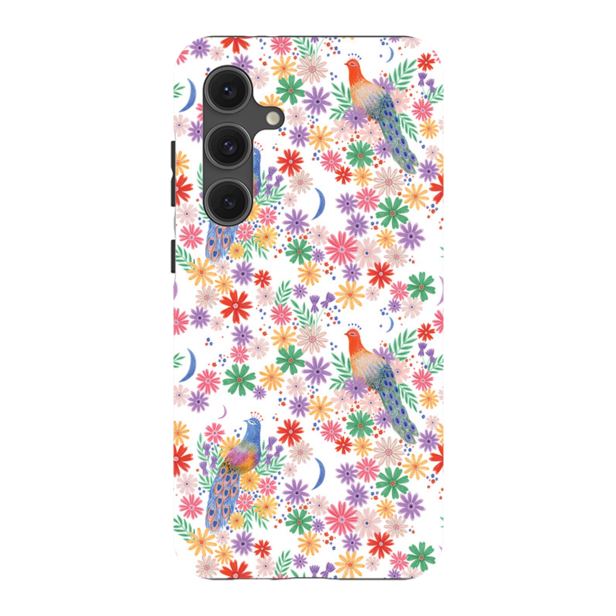 Samsung Tough Case - Peacock Pattern White By Lee Foster Wilson