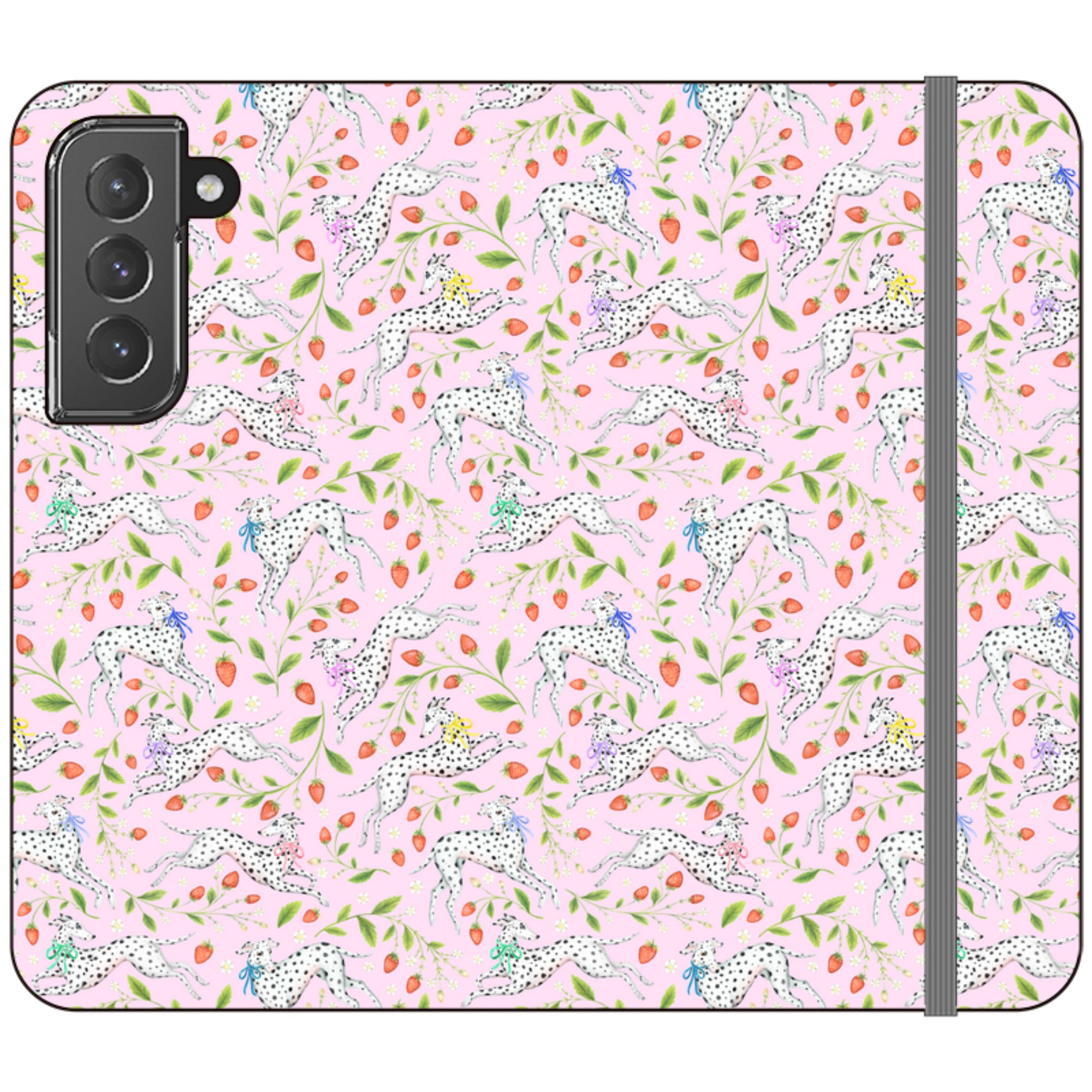 Spots and Strawbs Wallet Case By Catherine Rowe