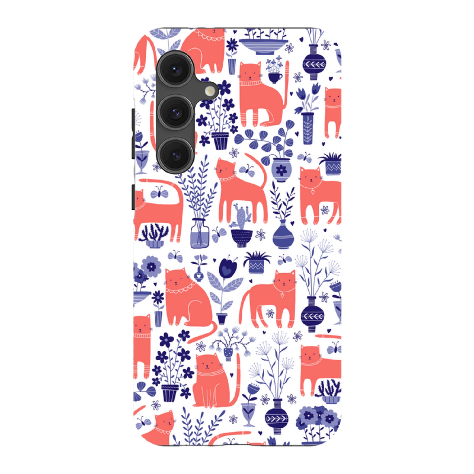 Samsung Tough Case - Coral Cats By Suzy Taylor