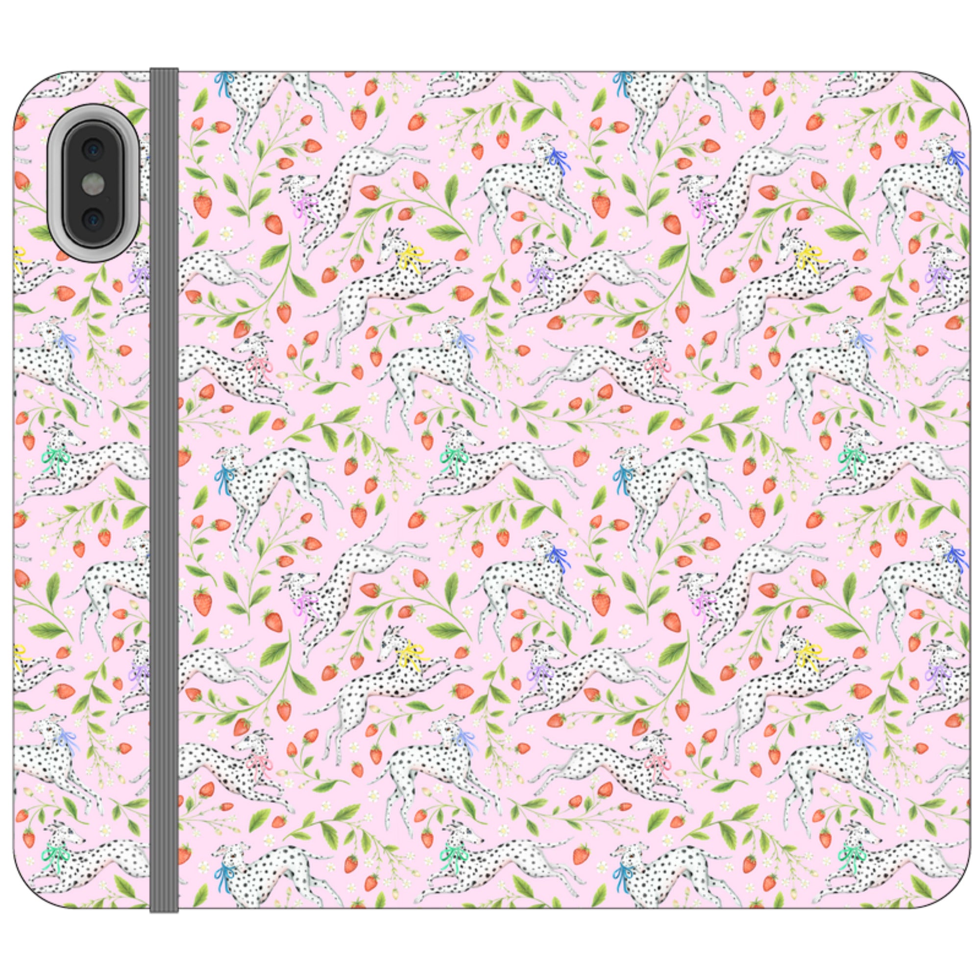 Spots and Strawbs Wallet Case By Catherine Rowe