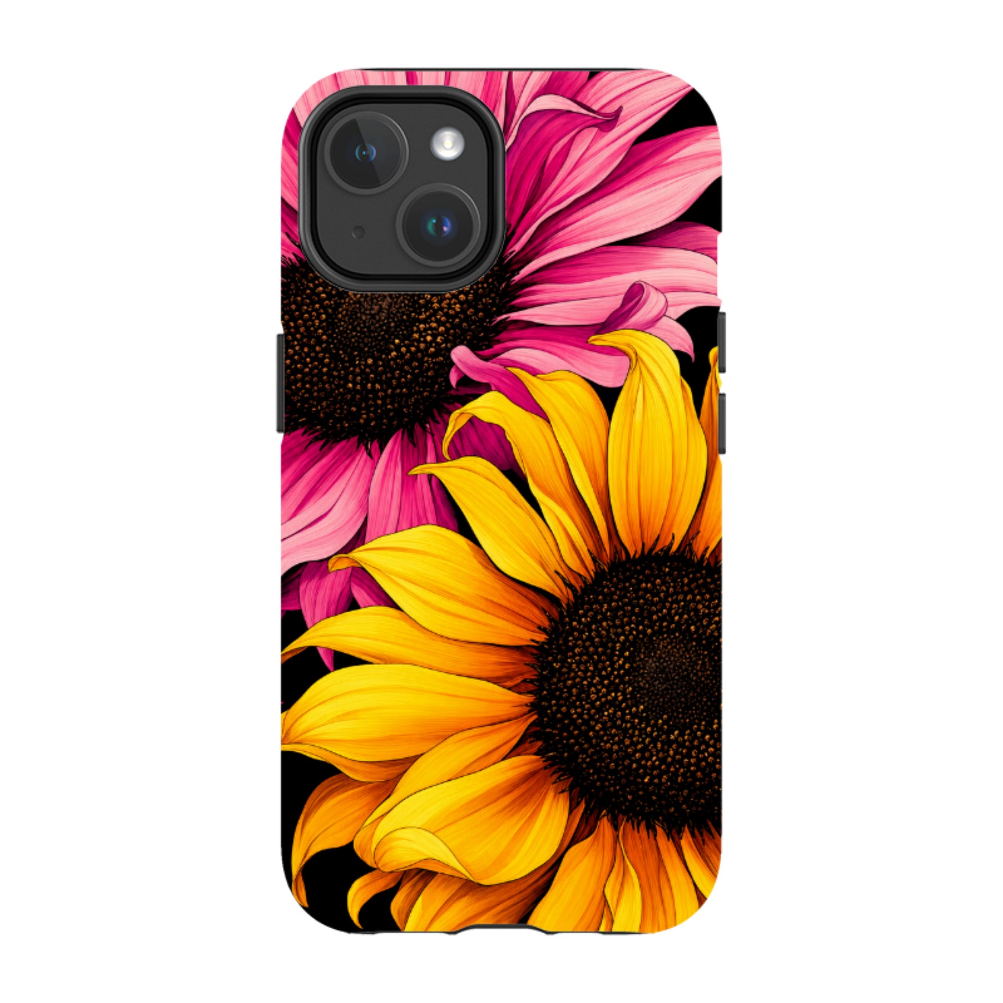 iPhone MagSafe Tough Case - Yellow & Pink Sunflower