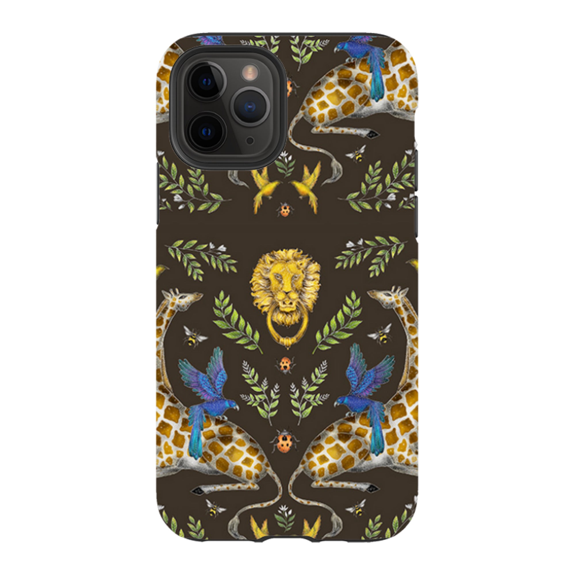 iPhone Tough Case - Giraffes Birds and Lion By Catherine Rowe