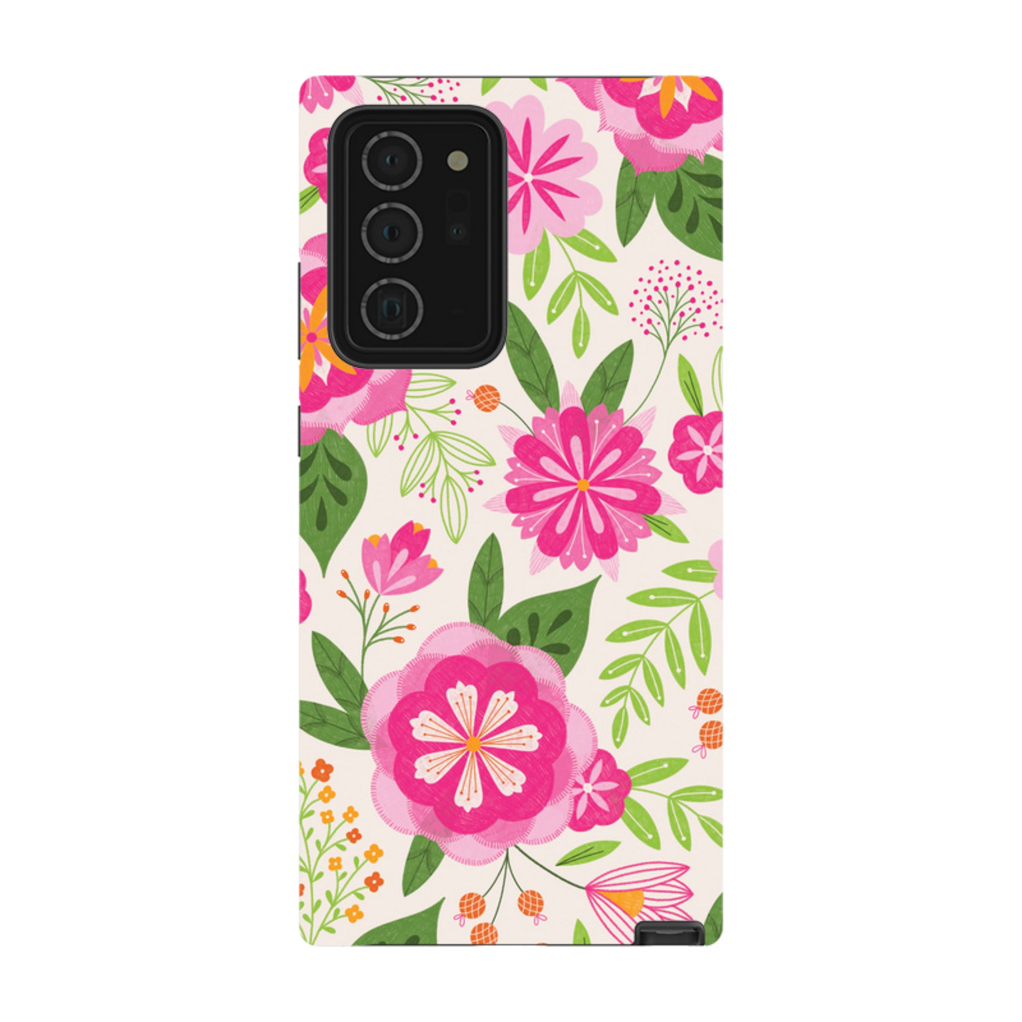 Samsung Tough Case - Big Bold Blooms Ivory By Jenny Zemanek