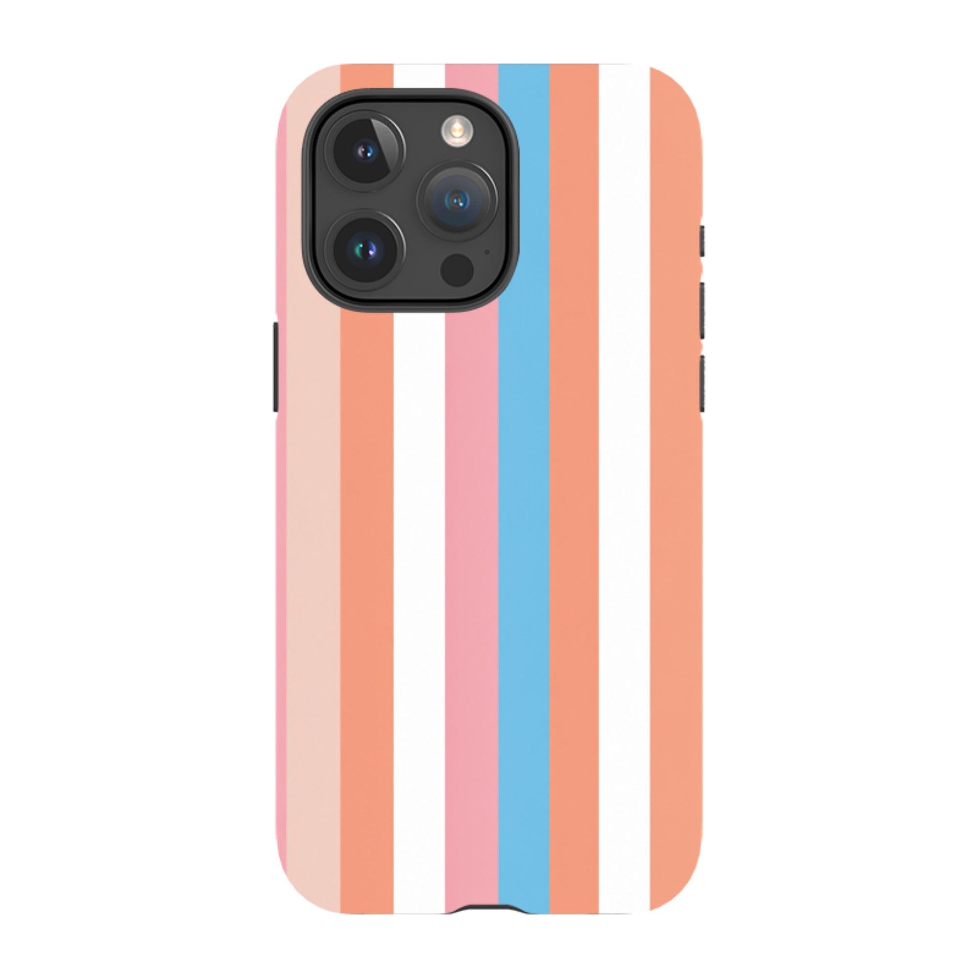 iPhone Tough Case - Coral Pink Stripe