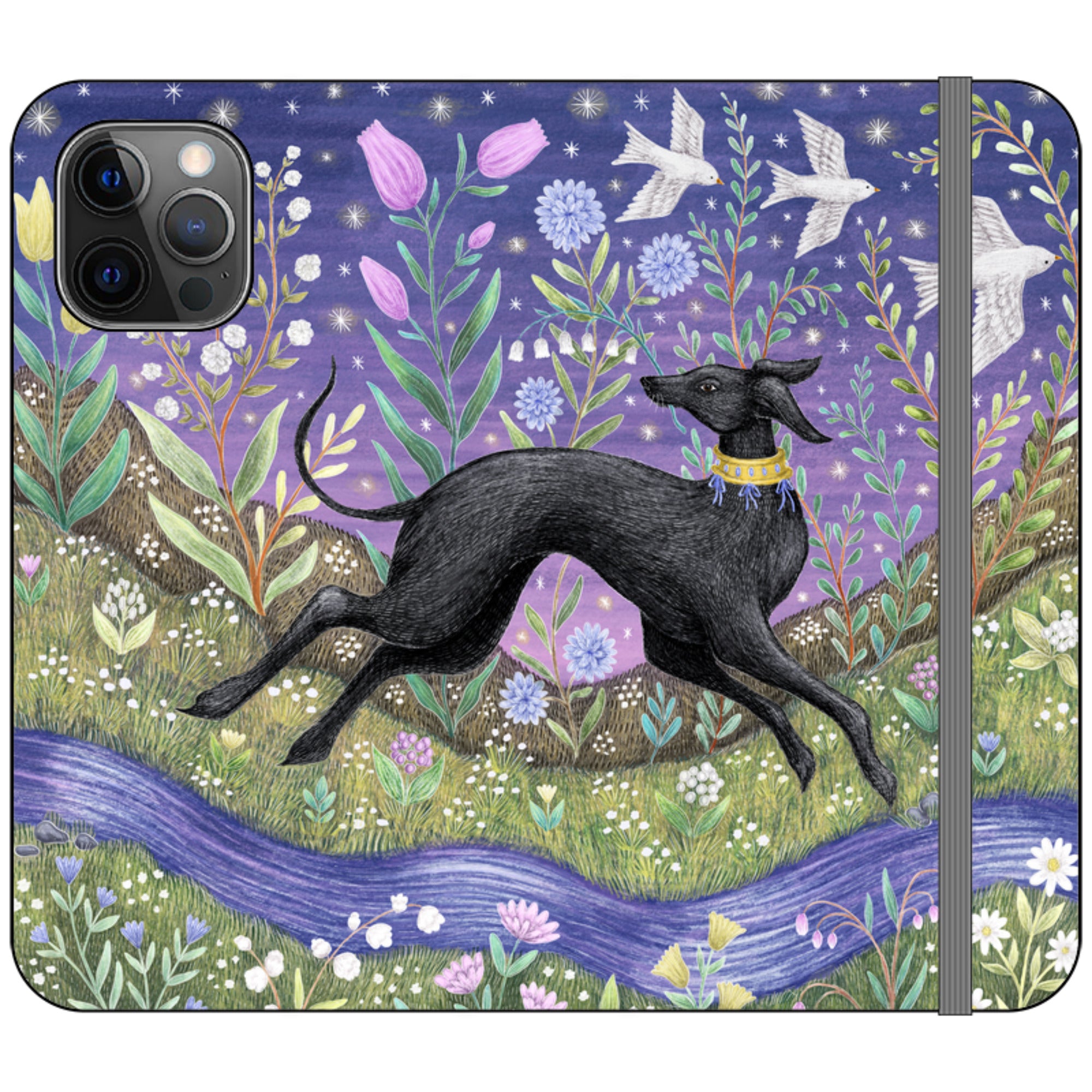 Meadow Hound Wallet Case By Catherine Rowe