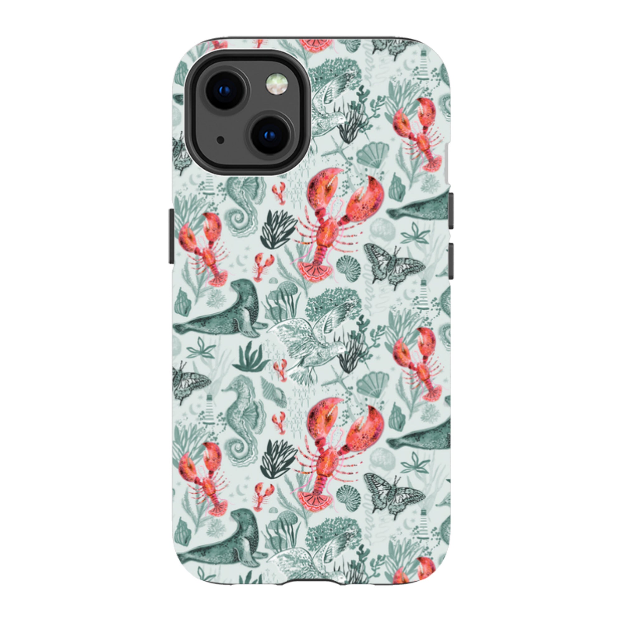 iPhone Case - Teal Seals and Lovely Lobsters By Emma Frances Grant