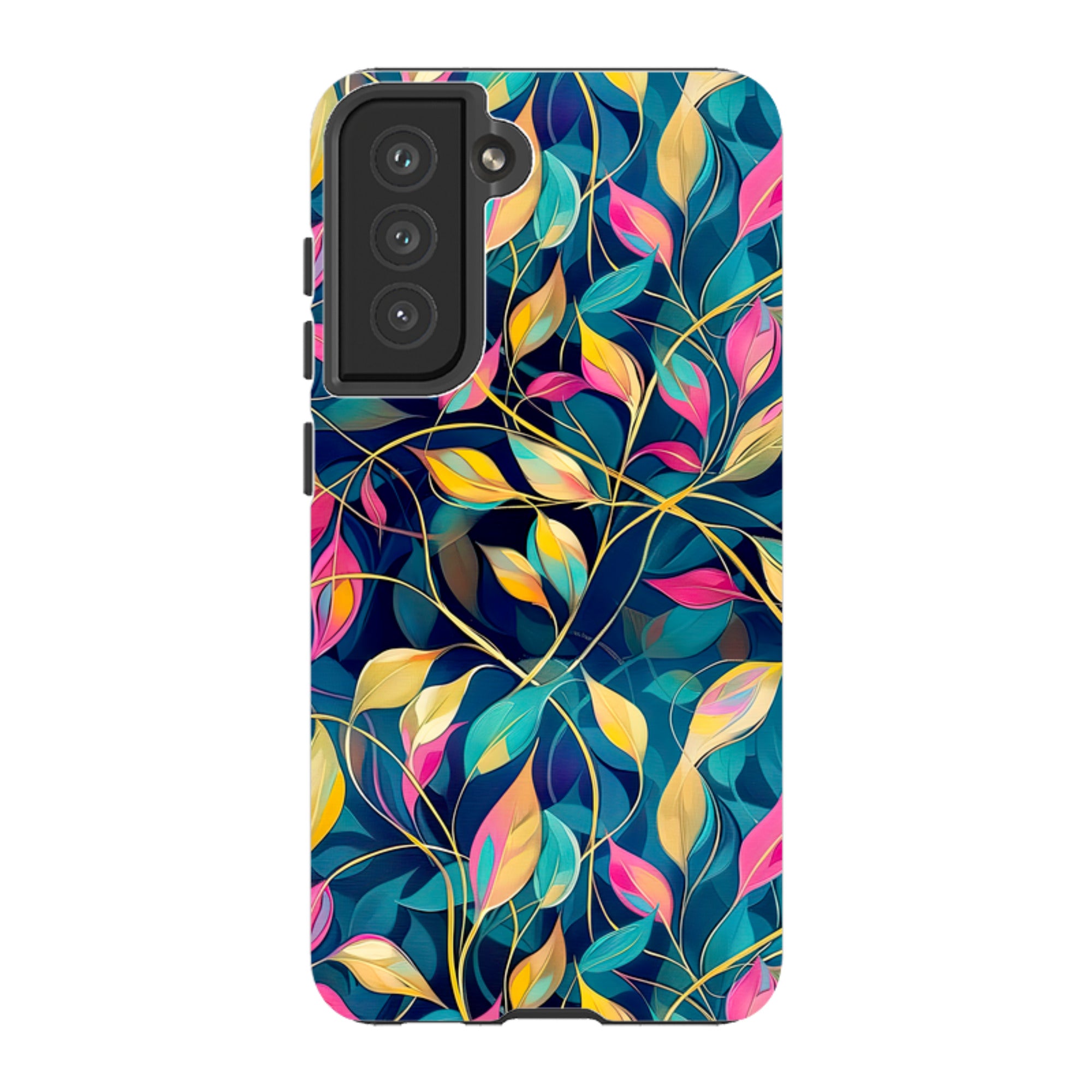 Samsung Tough Case - Pink and Teal Leaves