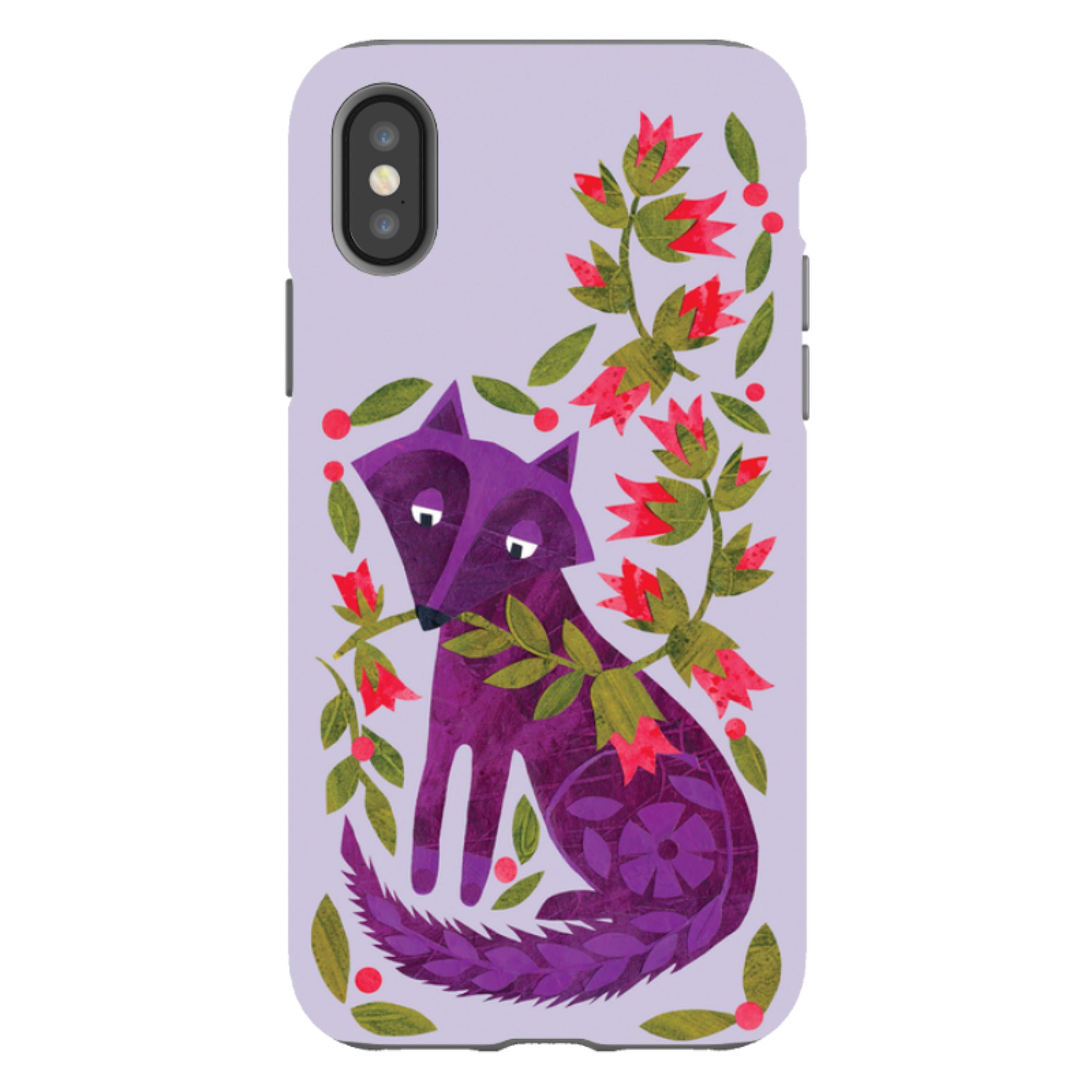 iPhone Tough Case - Purple Foxie By Tracey English