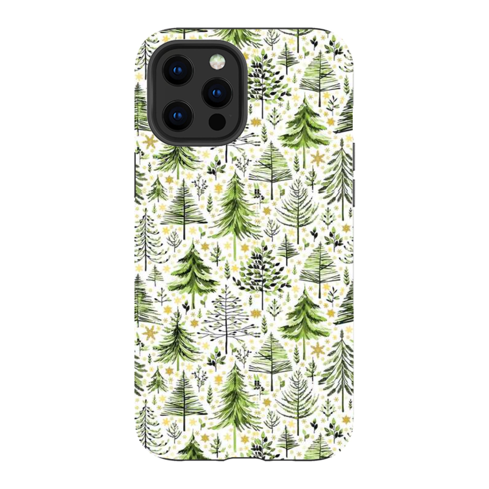 iPhone Tough Case - Green Xmas Trees By Elisabeth Haager