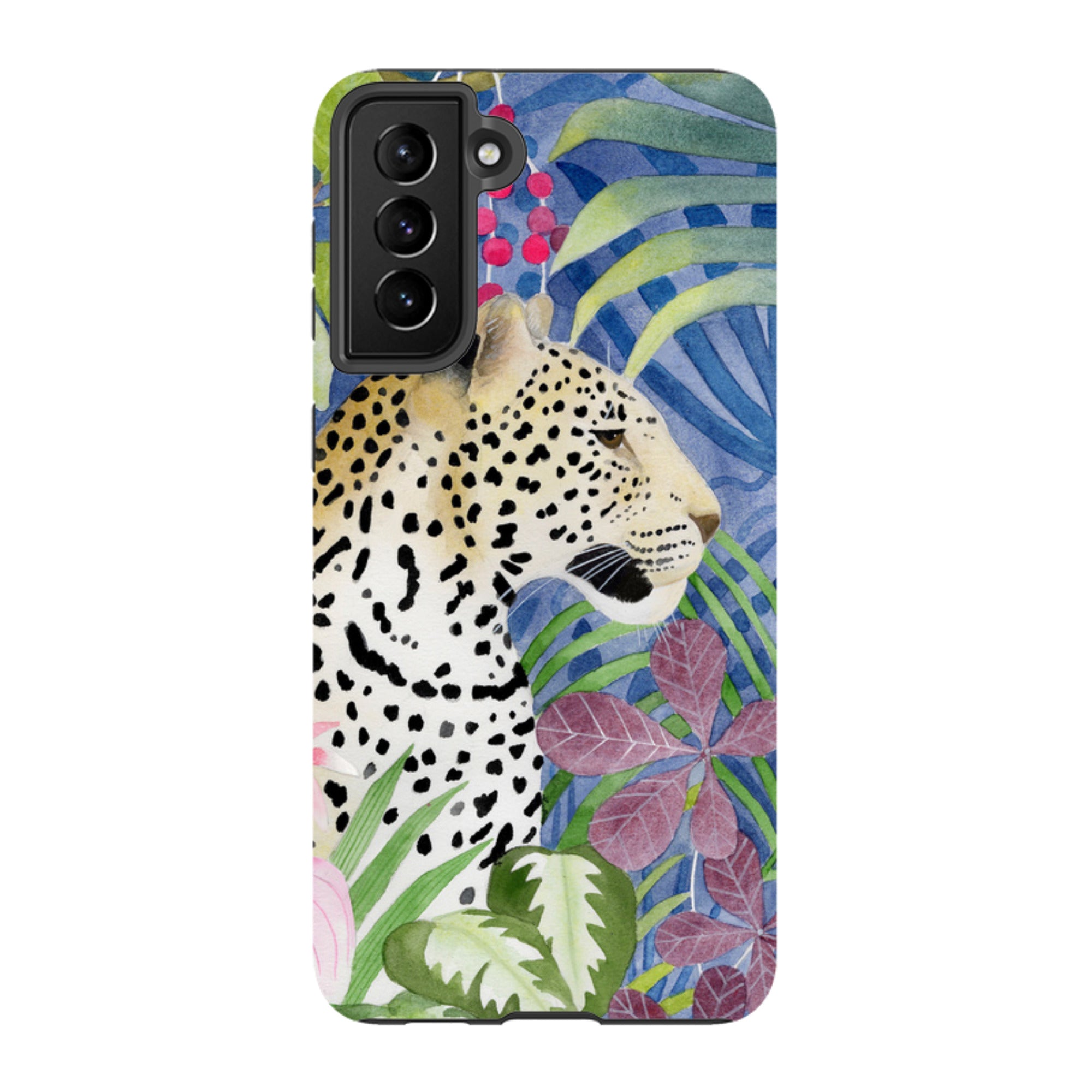 Samsung Tough Case - Blue Jungle Leopard By Bex Parkin