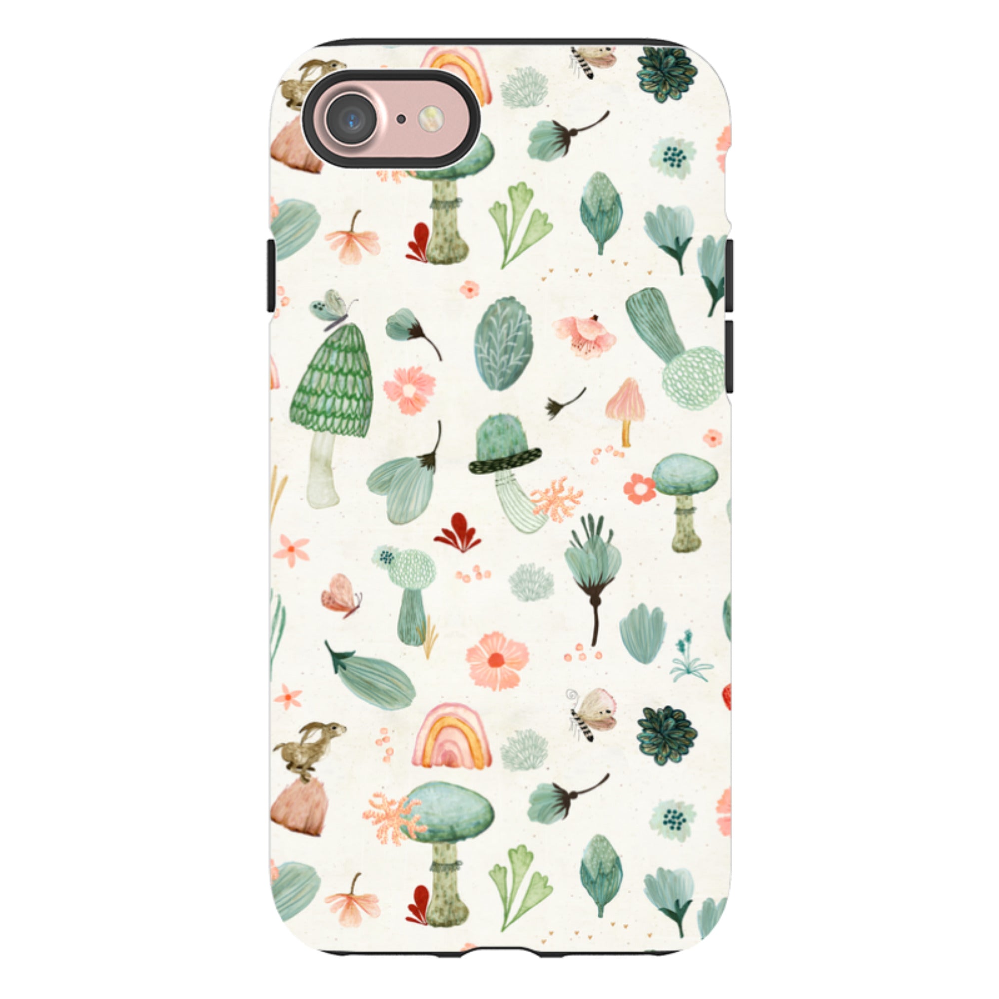 iPhone Tough Case - Mushroom World Cream By Katherine Quinn