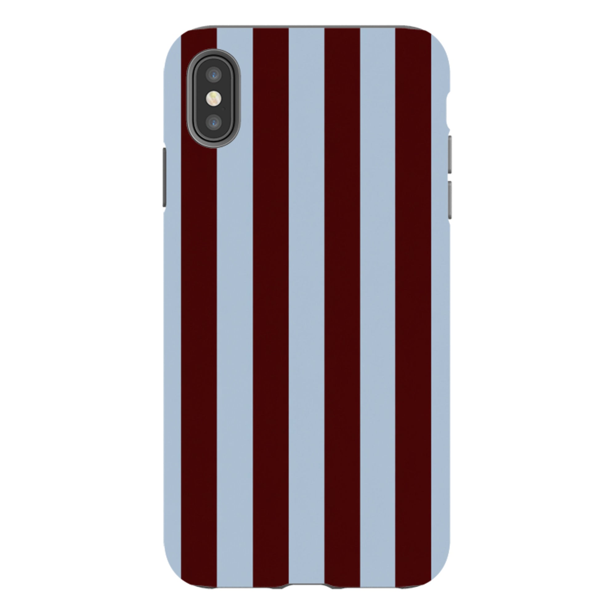 iPhone Tough Case - Claret & Sky Blue Stripe