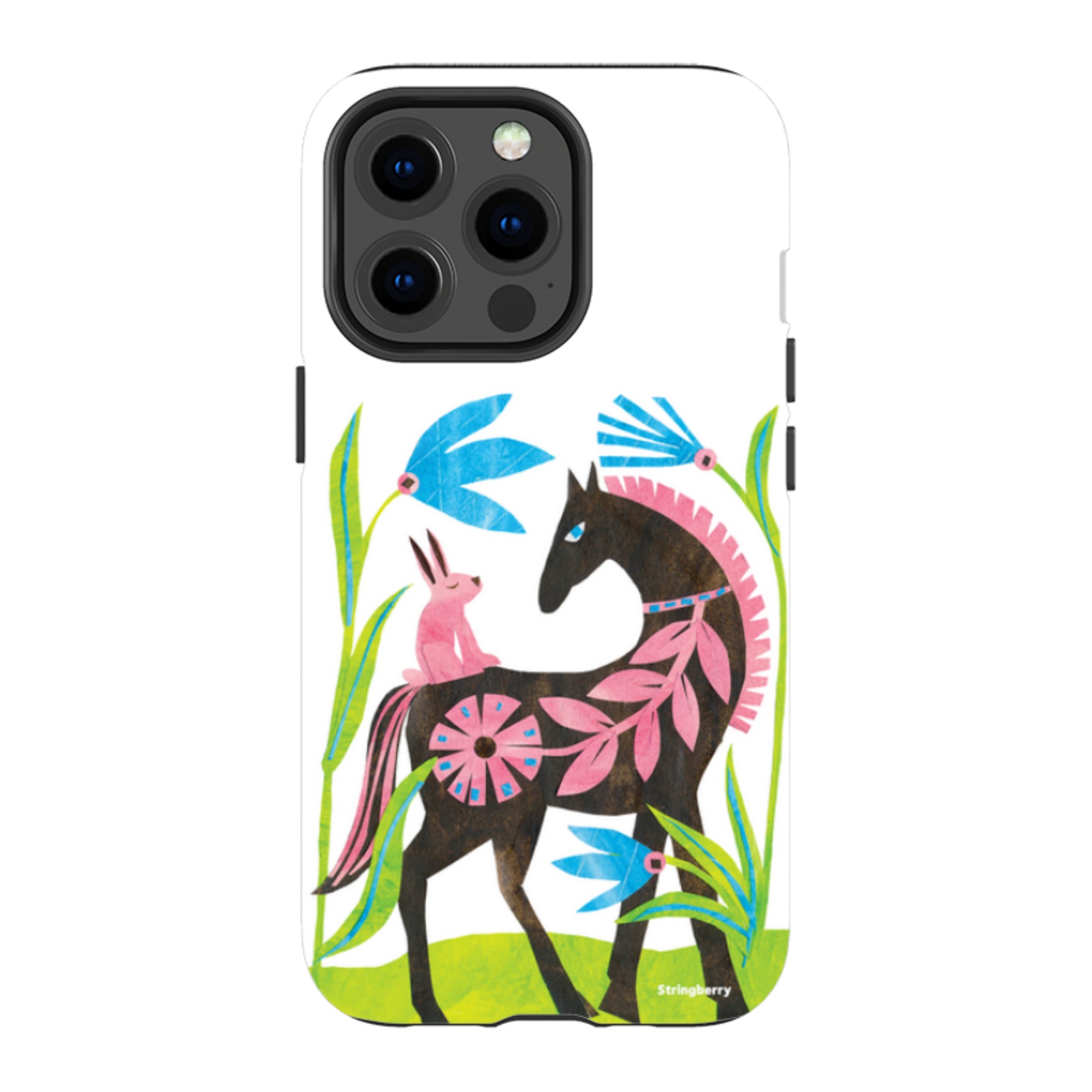 iPhone Tough Case - Folk Horse And Bunny By Tracey English
