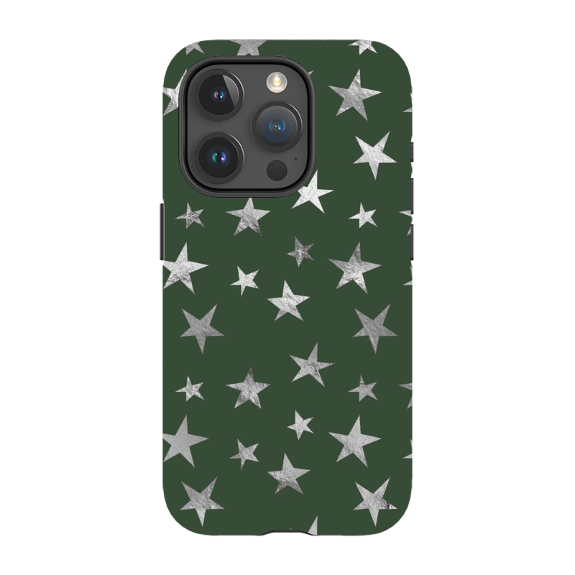 iPhone Tough Case - Green and Silver Stars