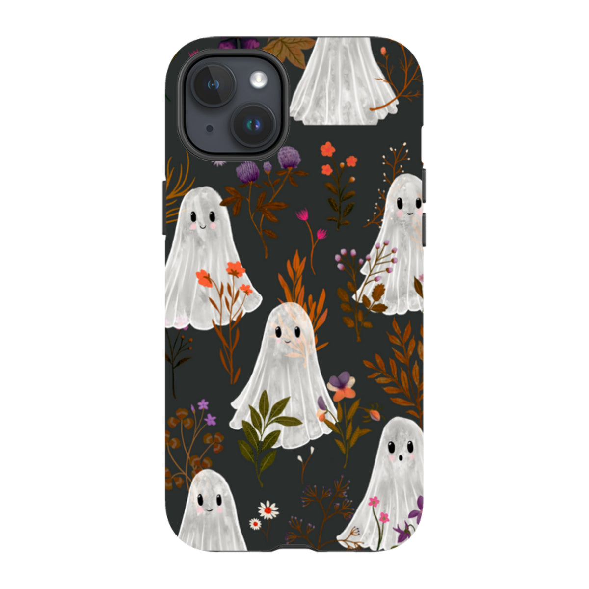 iPhone Tough Case - Ghost in the Garden - Charcoal By Katherine Quinn