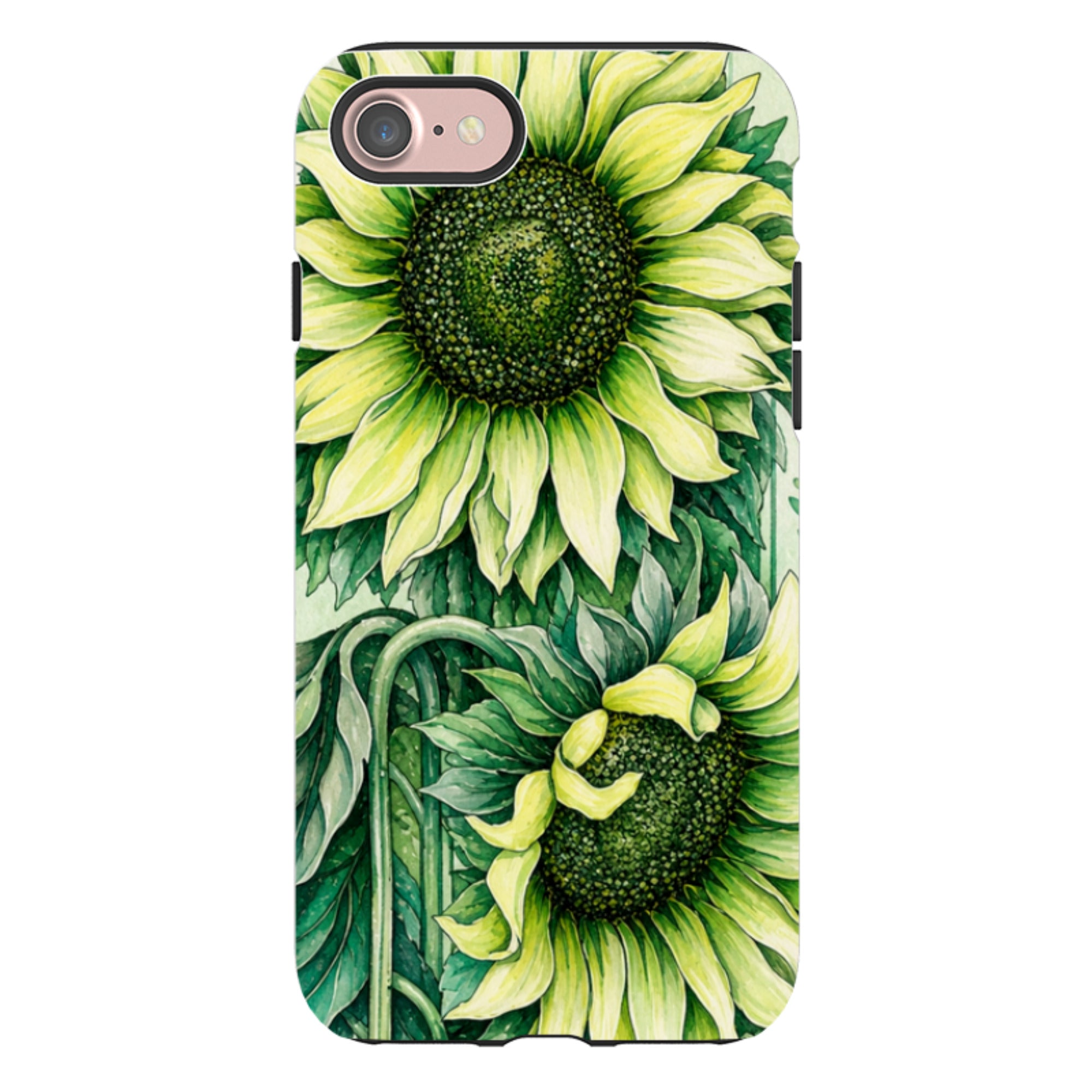 iPhone Tough Case - Sage Green Sunflower