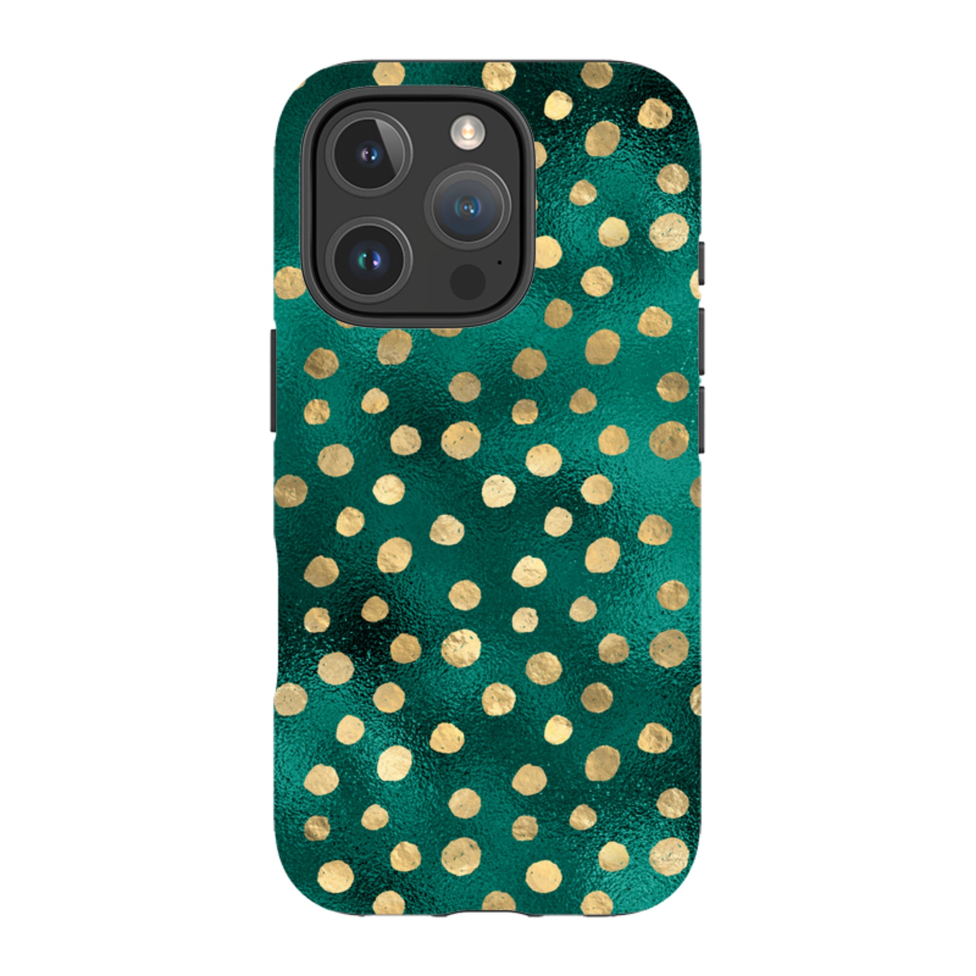 iPhone MagSafe Tough Case -  Forest and Gold Dots