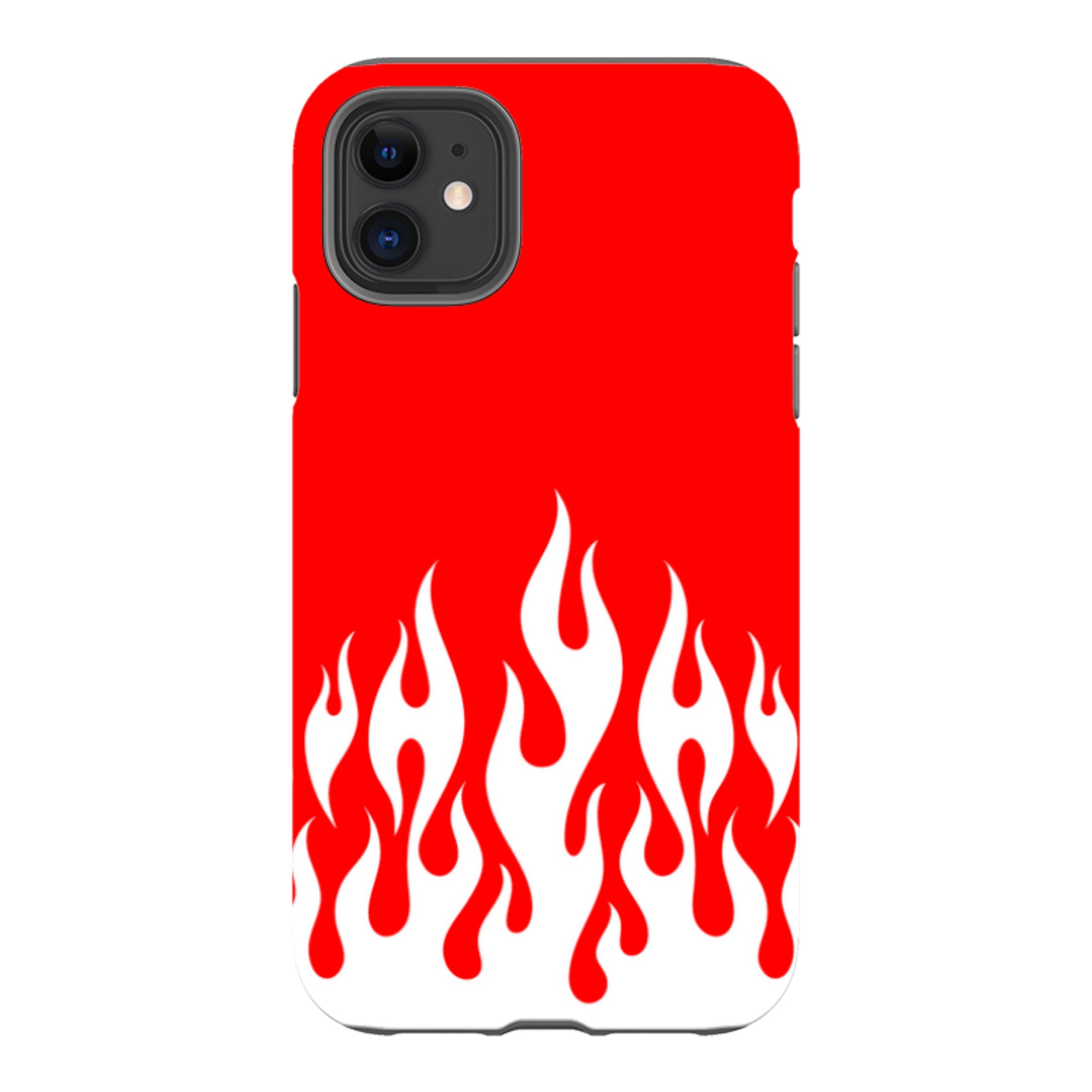 iPhone Tough Case - White Flames Red