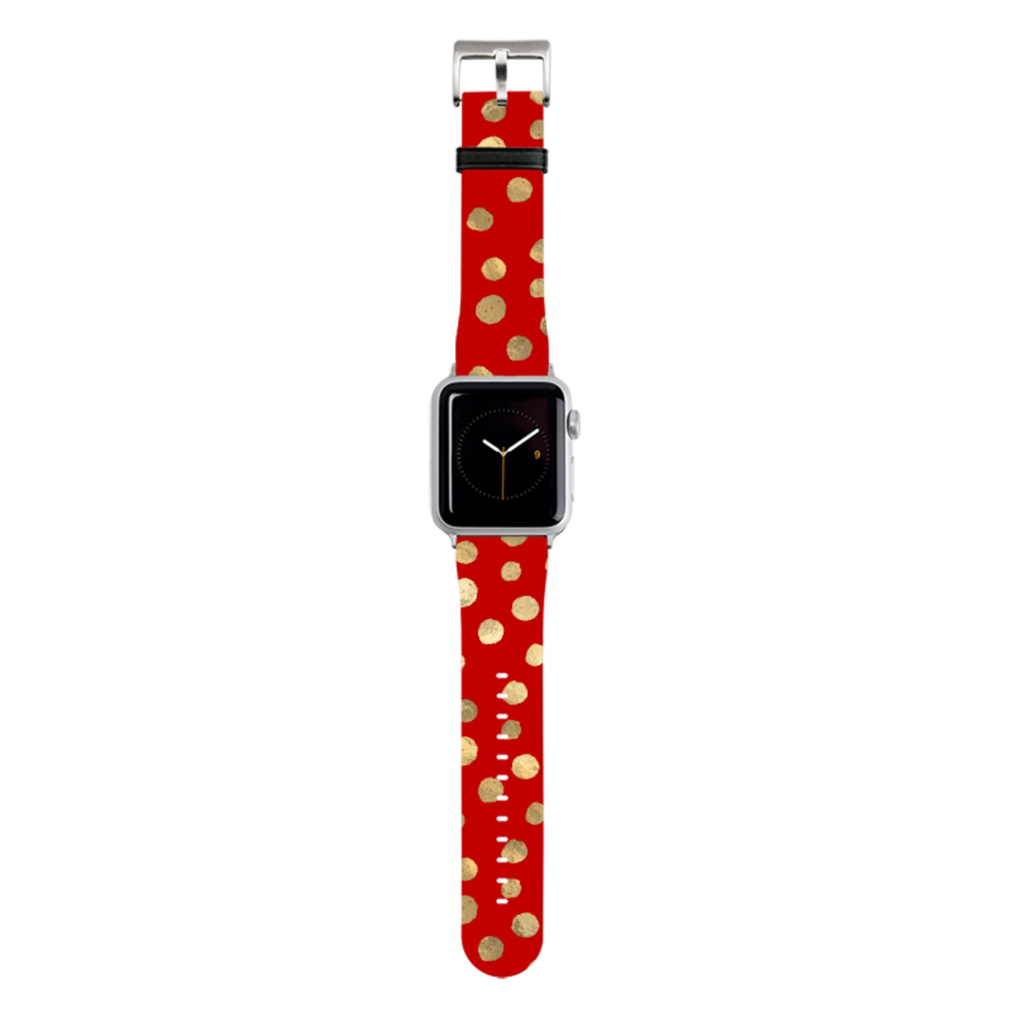 Burgundy and Gold Stars Apple Watch Strap