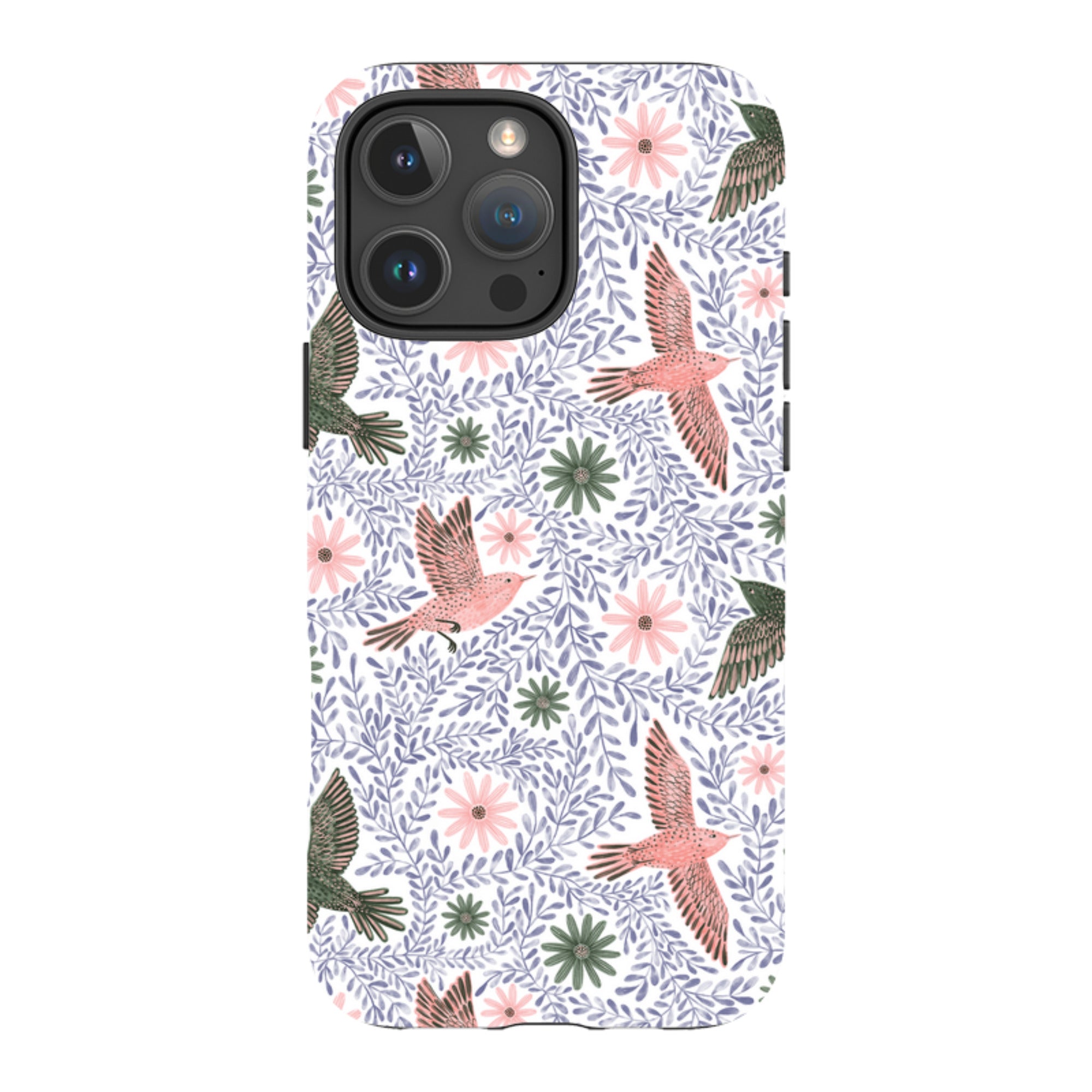 iPhone Tough Case - Bird Pattern Blue By Lee Foster Wilson