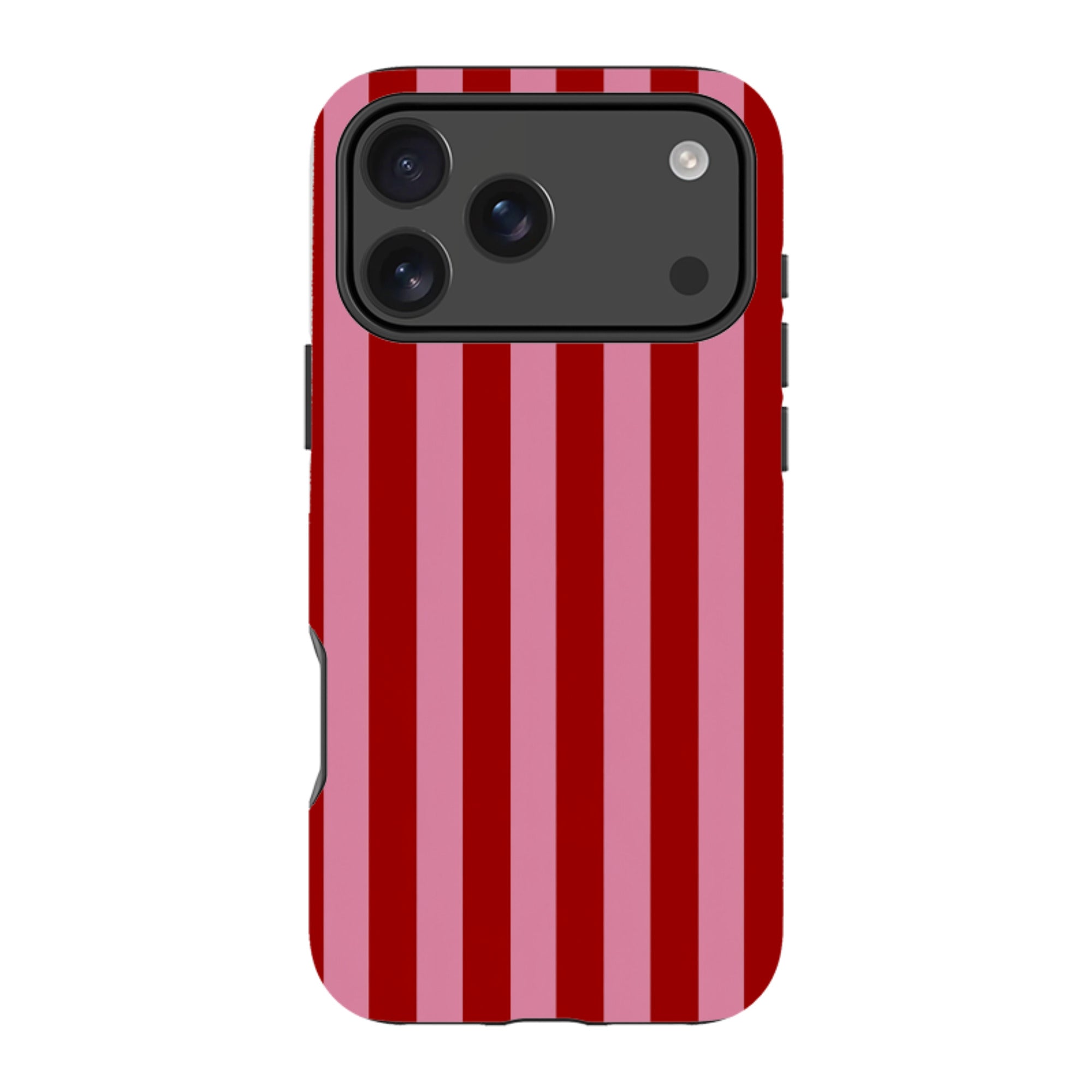 iPhone MagSafe Tough Case - Burgundy & Pink Stripe