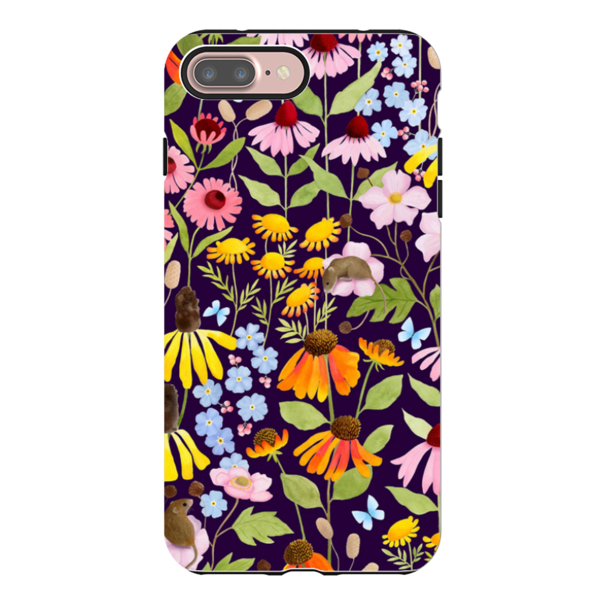 iPhone Tough Case - Mice And Wildflowers By Bex Parkin