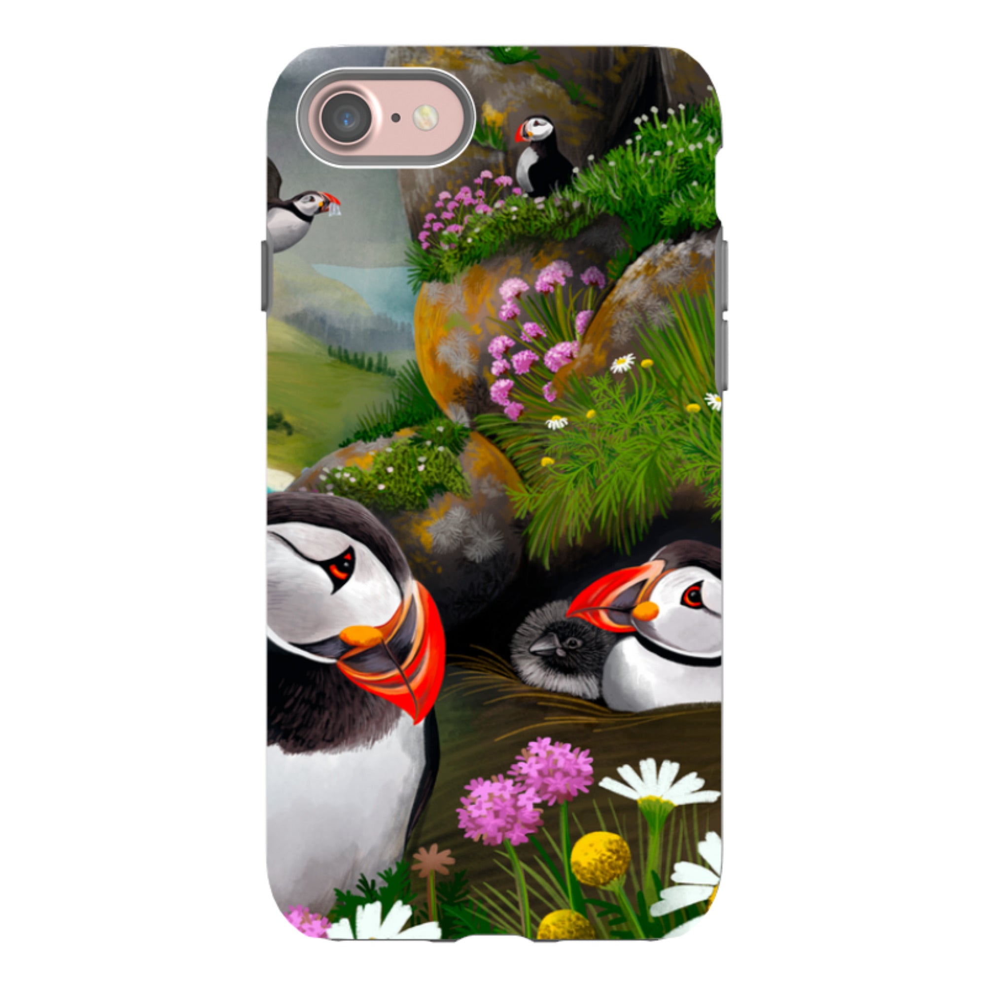 iPhone Tough Case - Puffin Family By Anna Stead