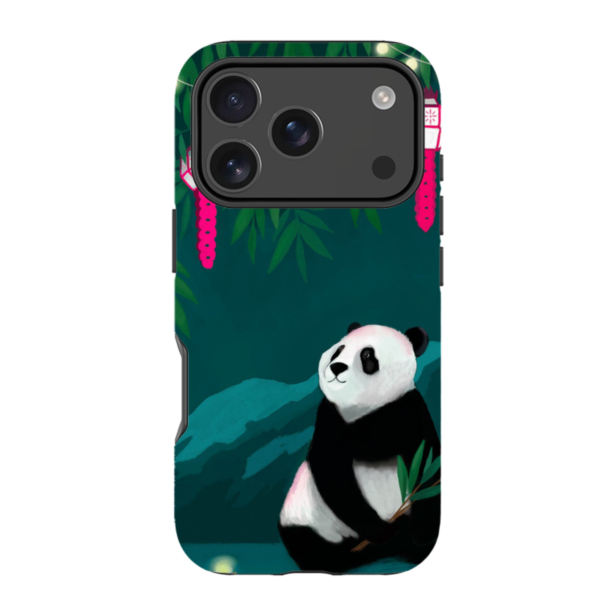 iPhone Tough Case - Panda And Lanterns By Bex Parkin