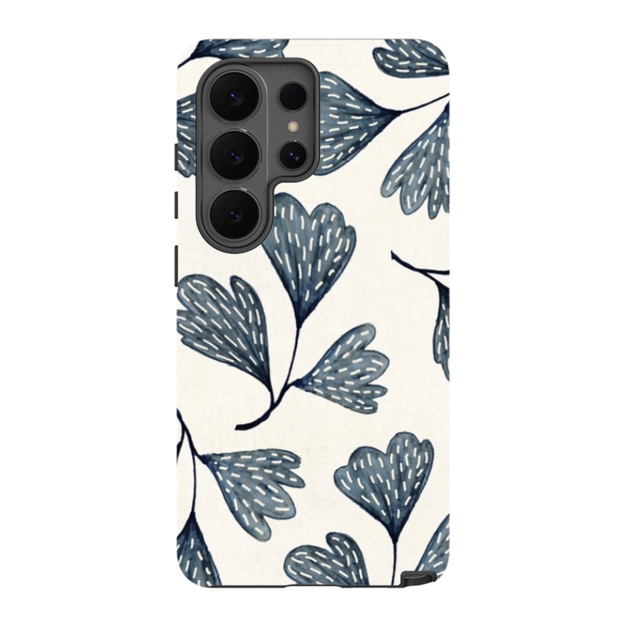 Samsung Tough Case - Indigo Leaves By Katherine Quinn