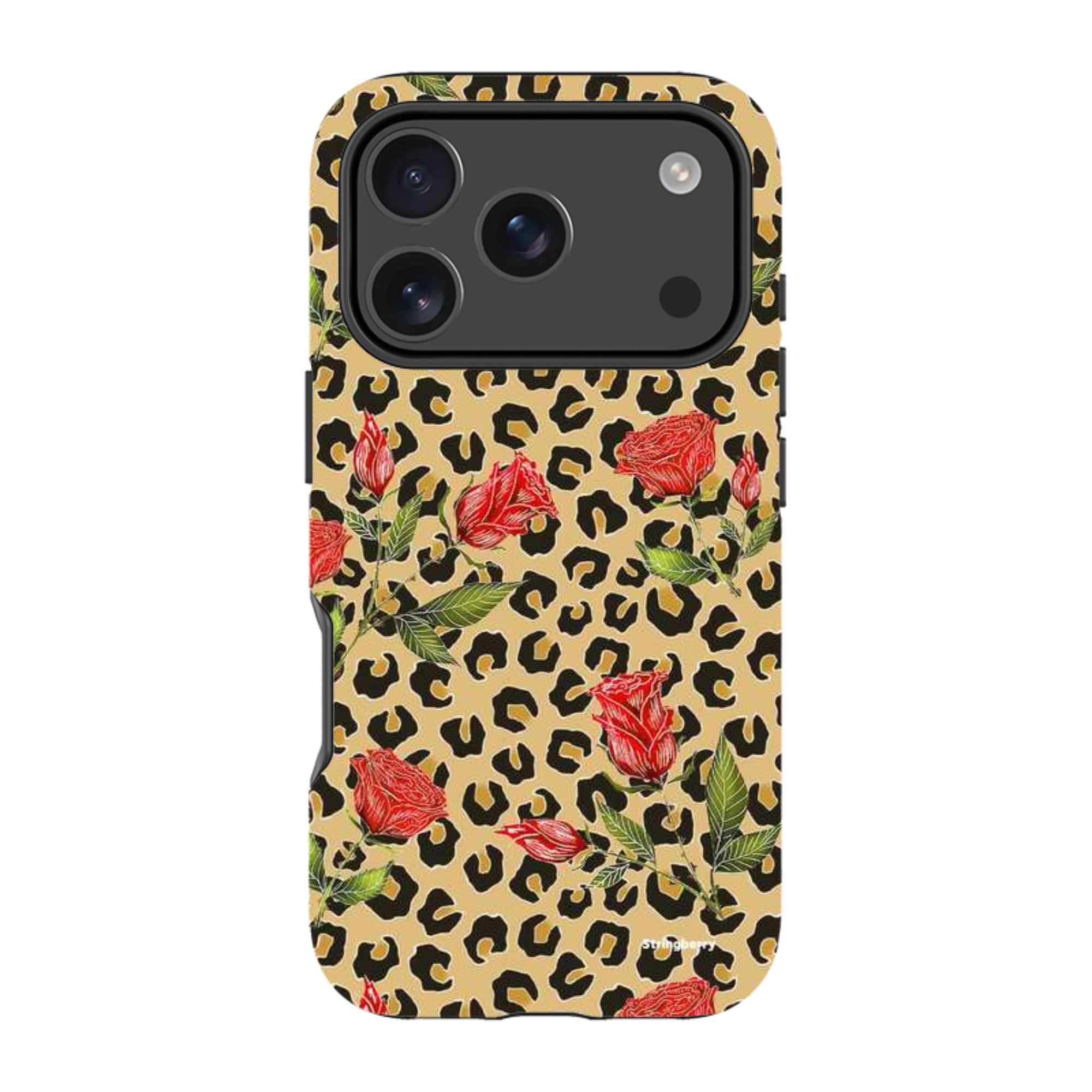 iPhone MagSafe Tough Case - Leopard Print Rose Pattern By Catherine Rowe