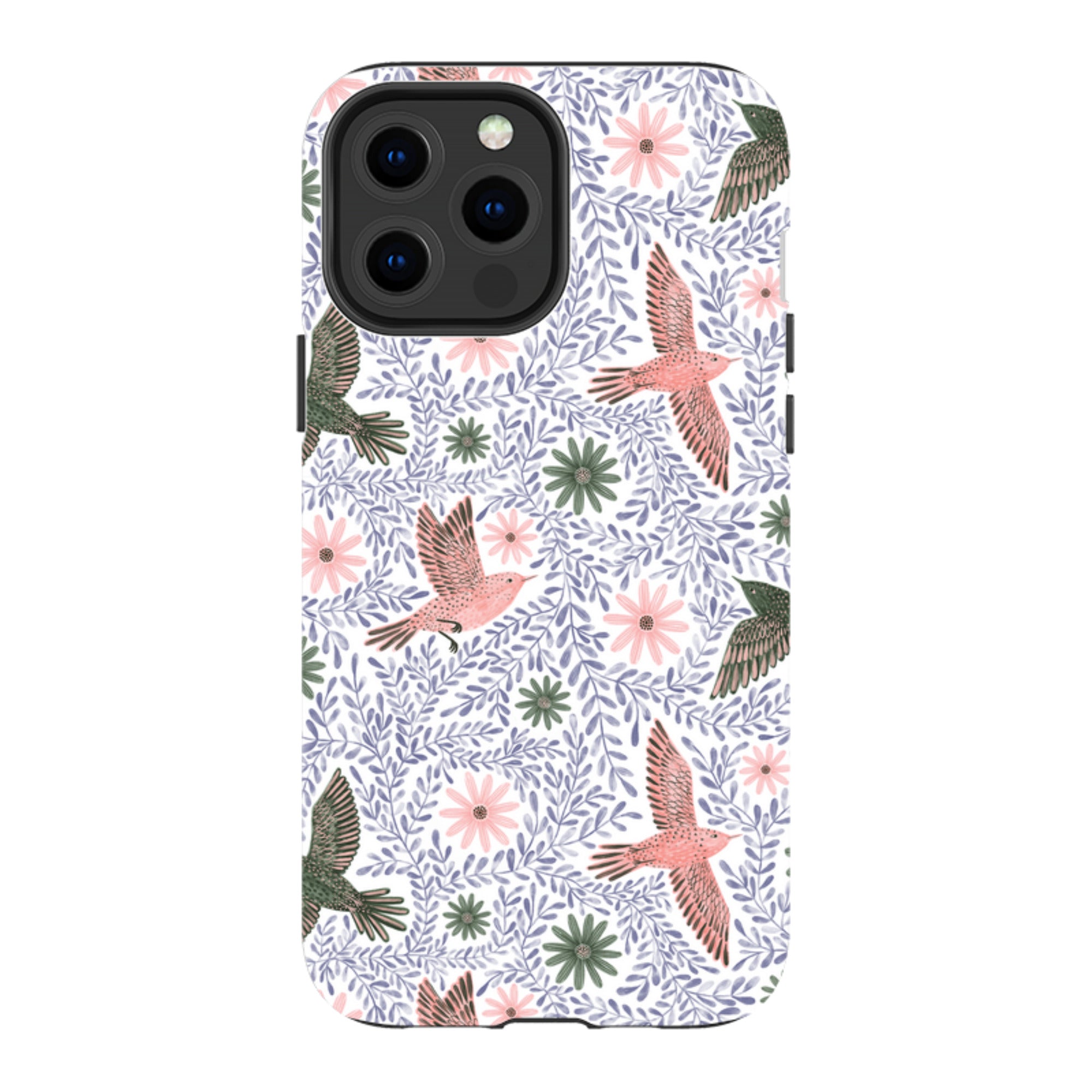 iPhone Tough Case - Bird Pattern Blue By Lee Foster Wilson