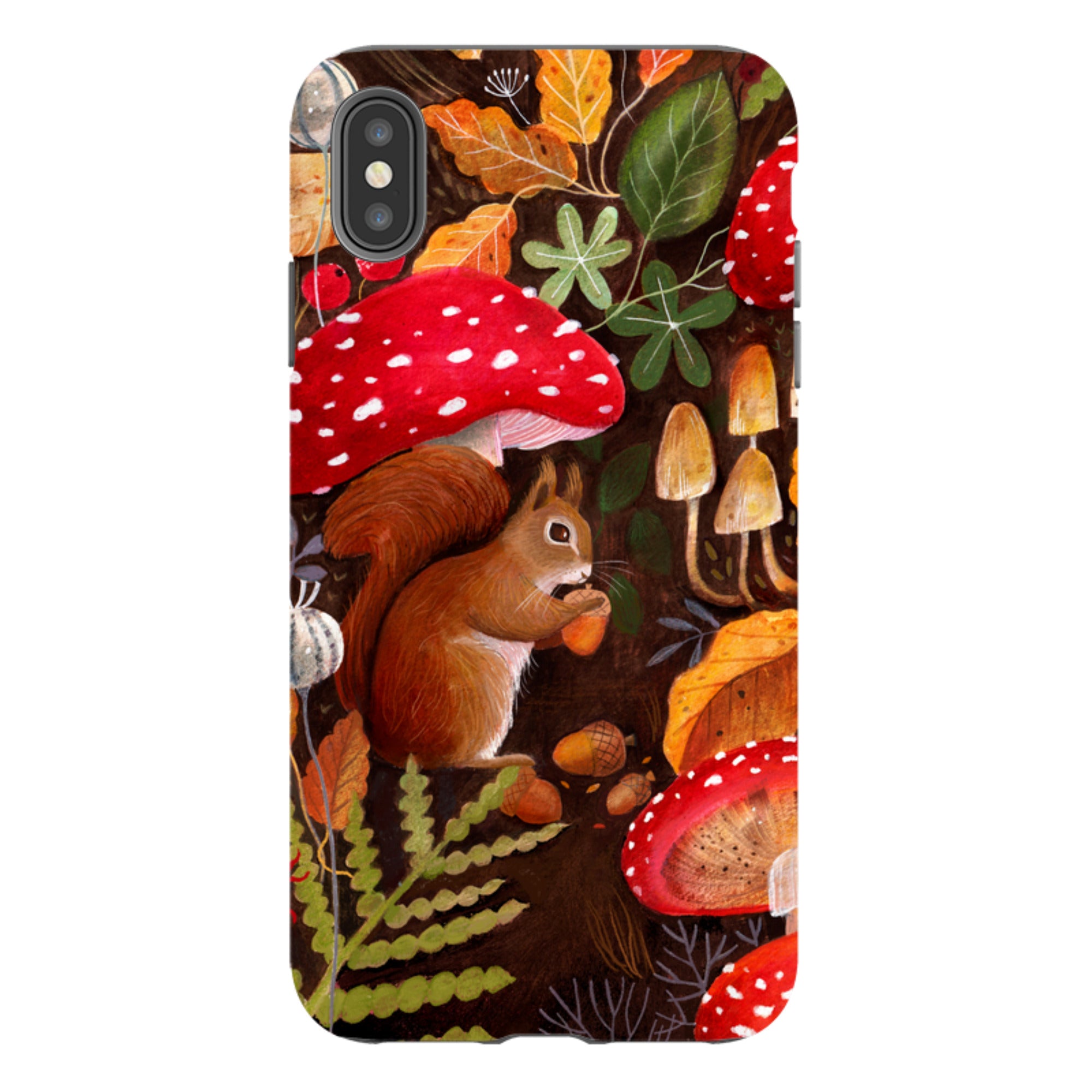 iPhone Tough Case - Squirrel Mushrooms By Bex Parkin