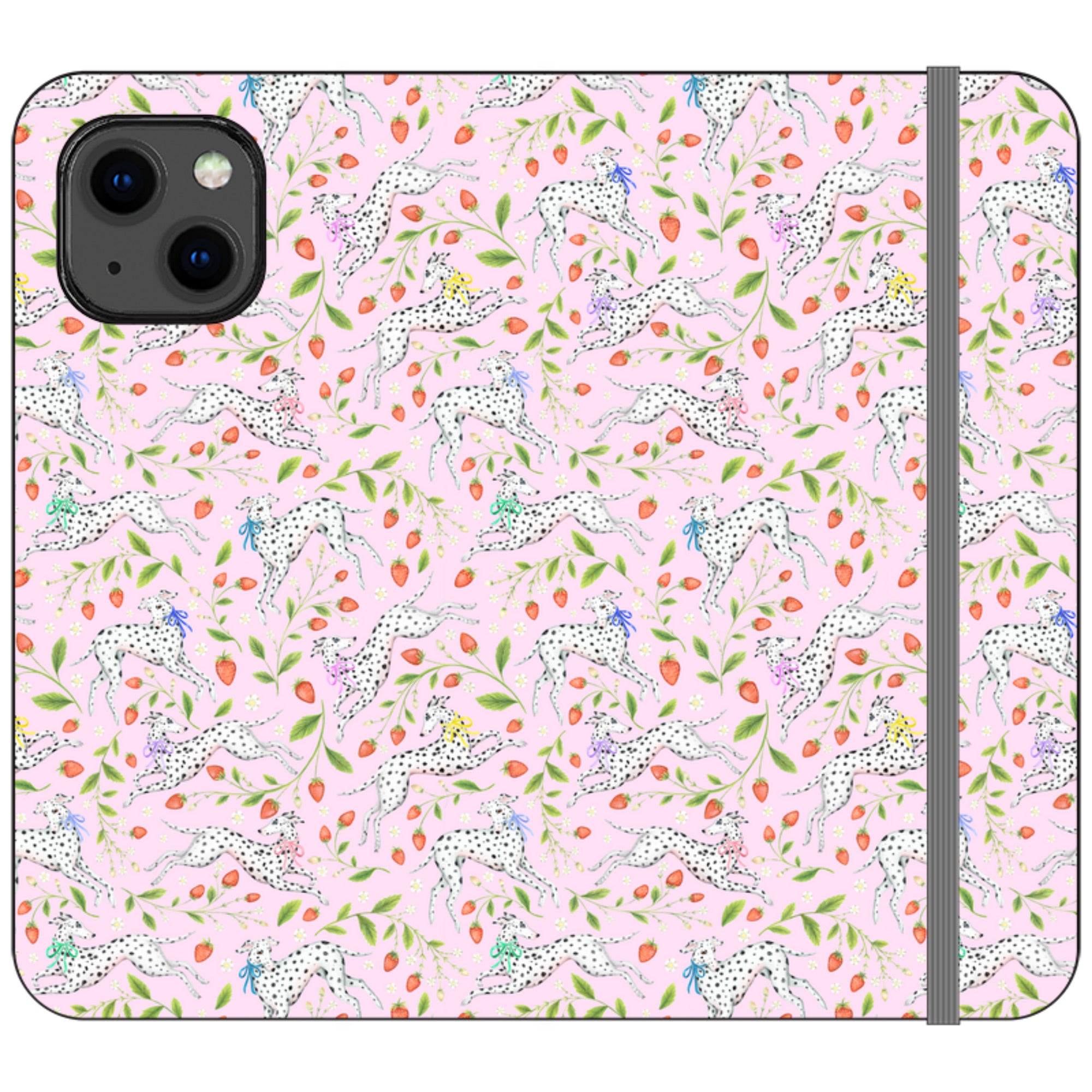 Spots and Strawbs Wallet Case By Catherine Rowe