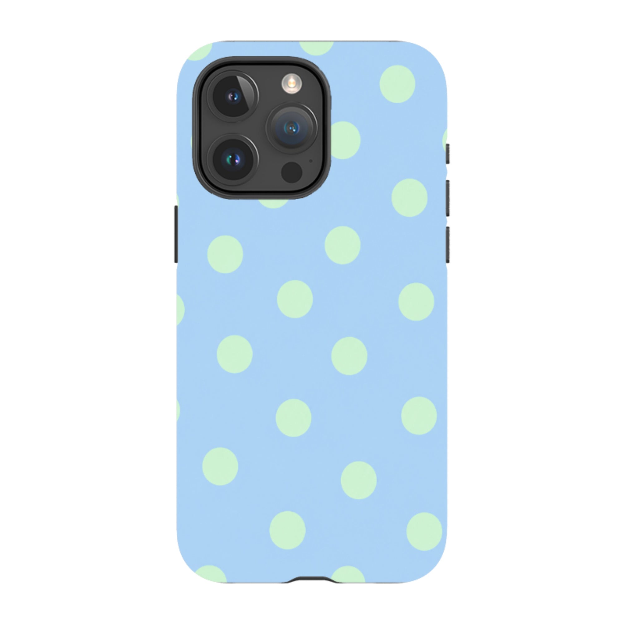iPhone Tough Case - Sky Blue & Mint Green Polka Dot