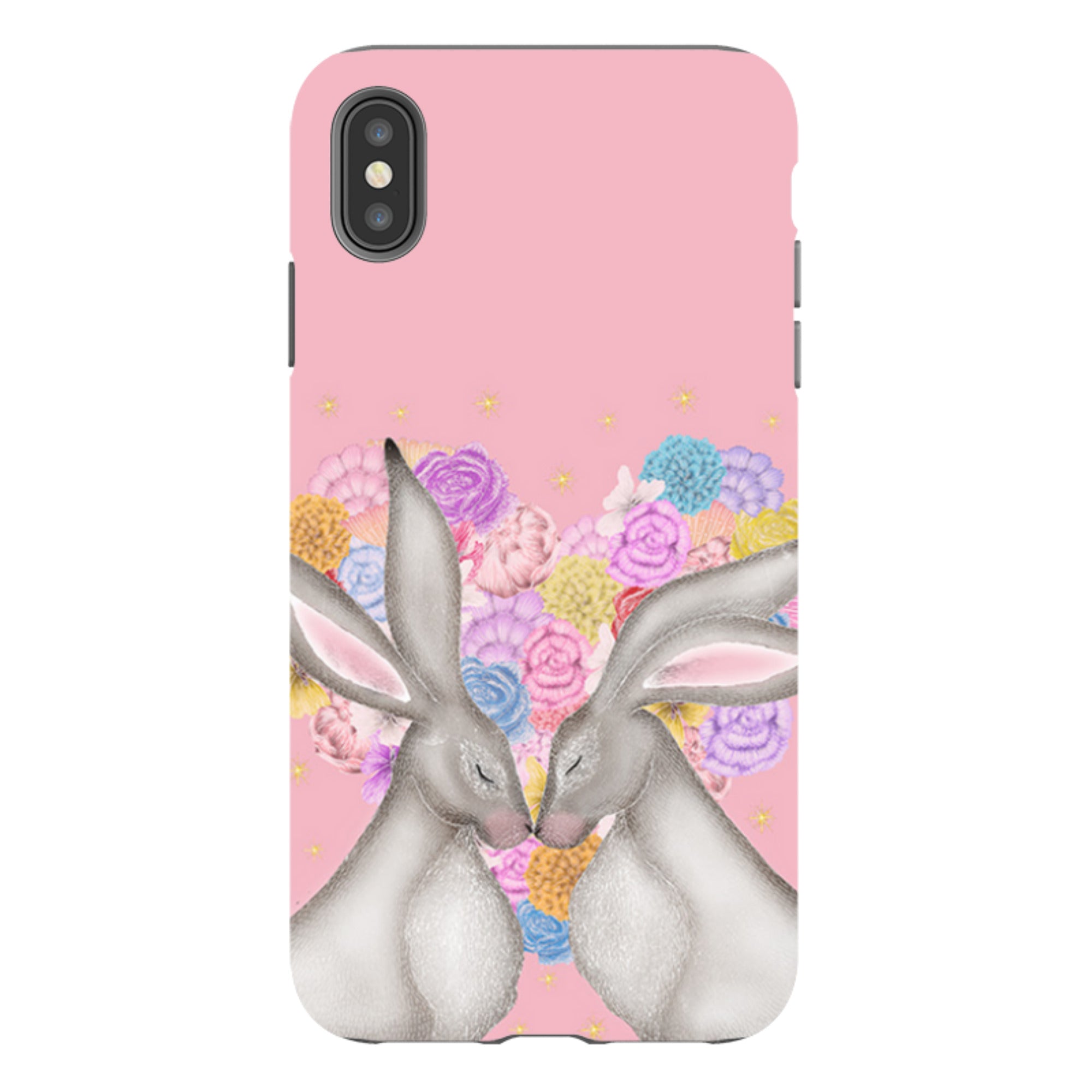 iPhone Tough Case - White Hares Rose Heart II By Catherine Rowe