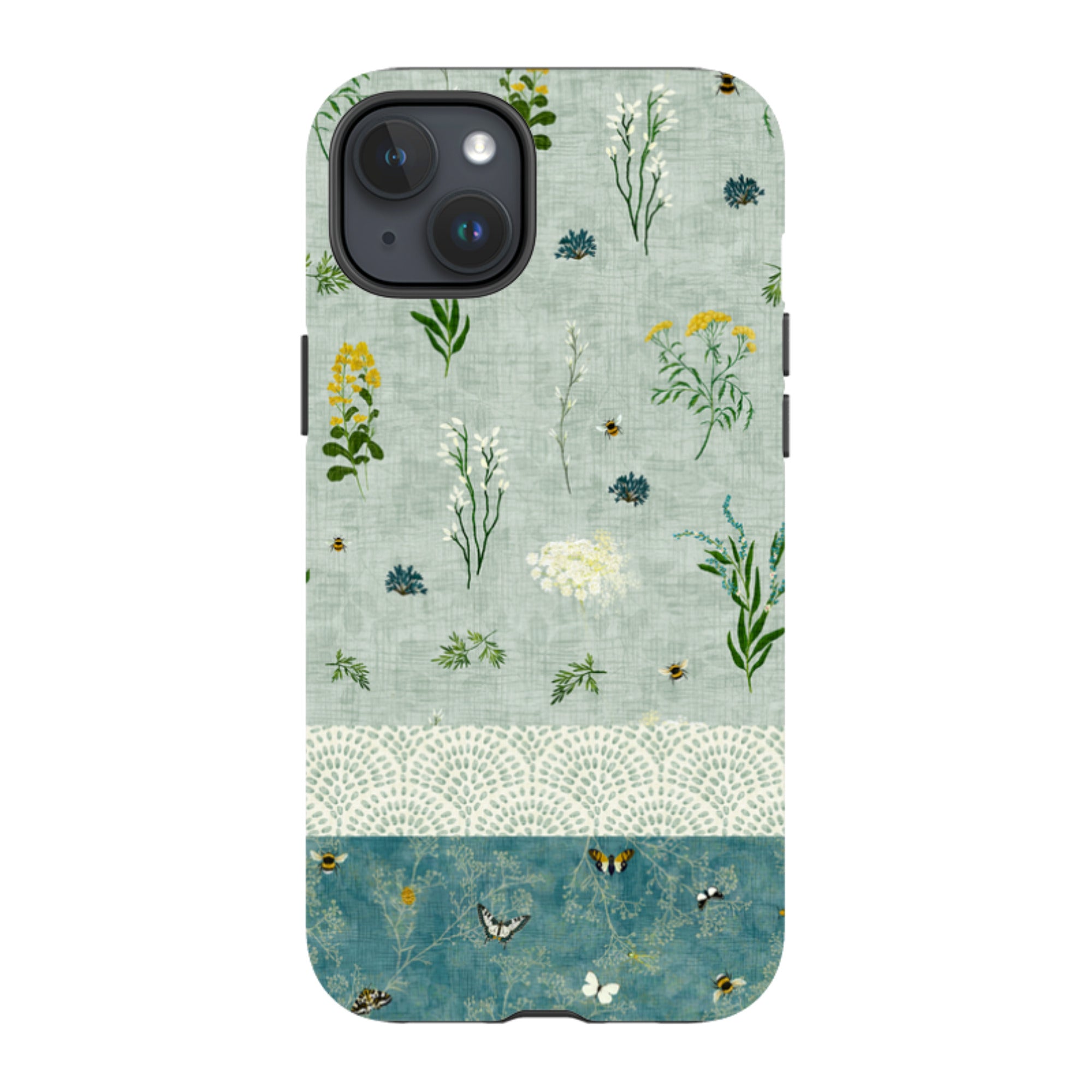 iPhone Tough Case - Song Bird Florals and Bees 2 By Katherine Quinn