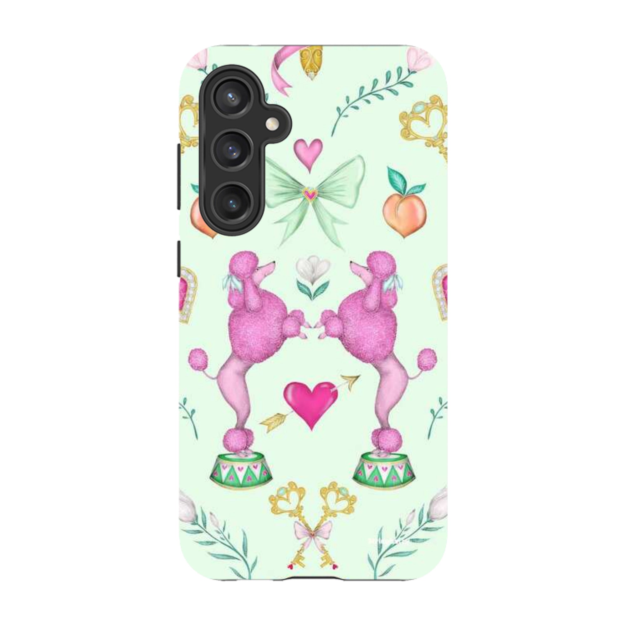 Samsung Tough Case - Pink Poodle Parlour Mint By Catherine Rowe