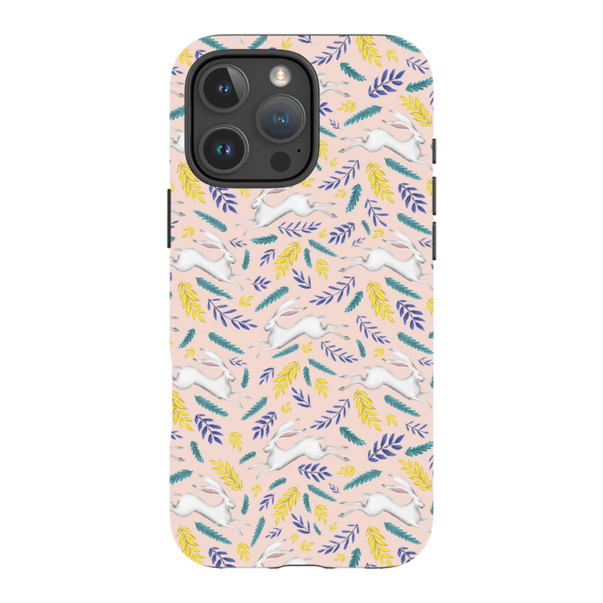 iPhone Tough Case - White Hare Pattern By Catherine Rowe