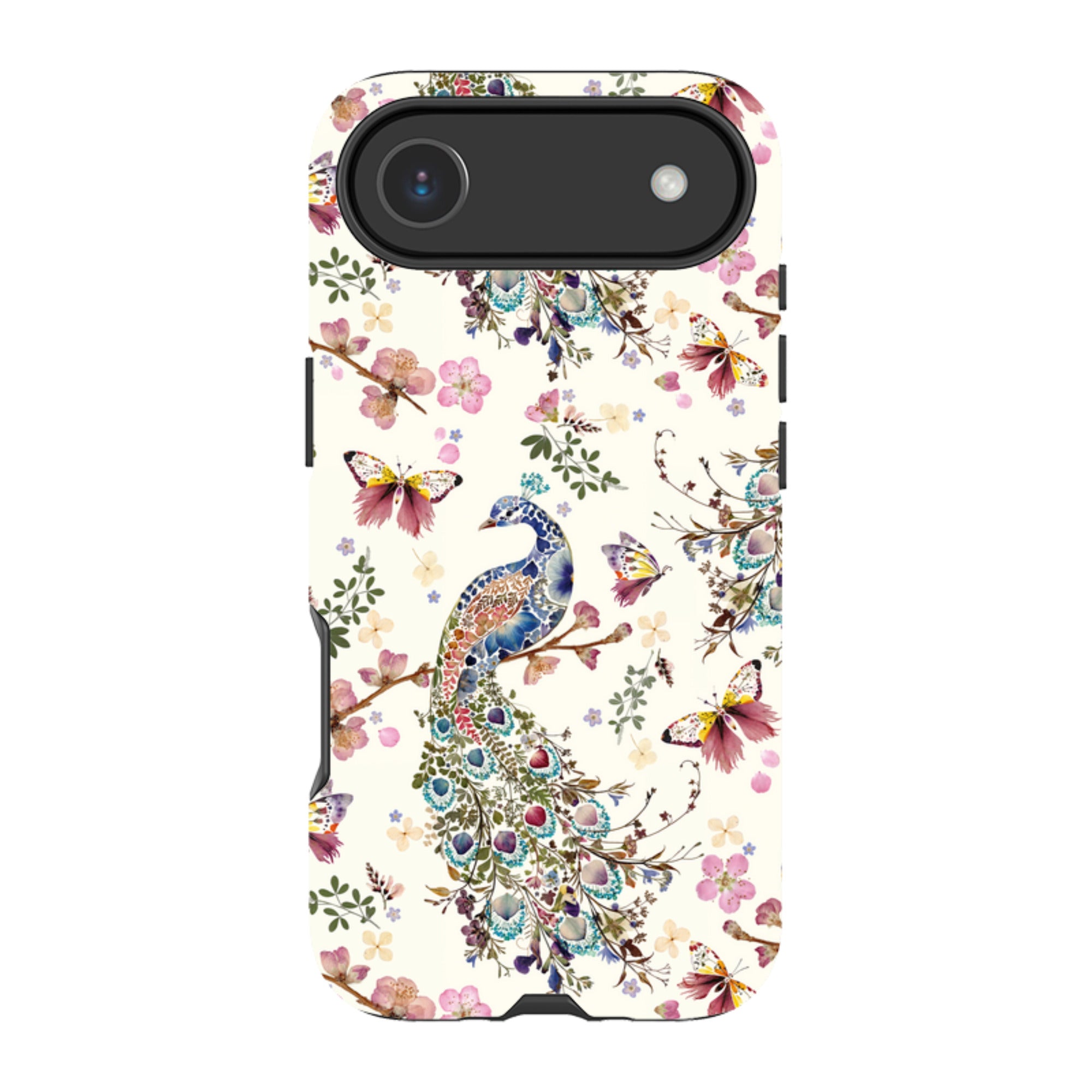 iPhone Tough Case - Peacock and Cherry Blossoms By Helen Ahpornsiri
