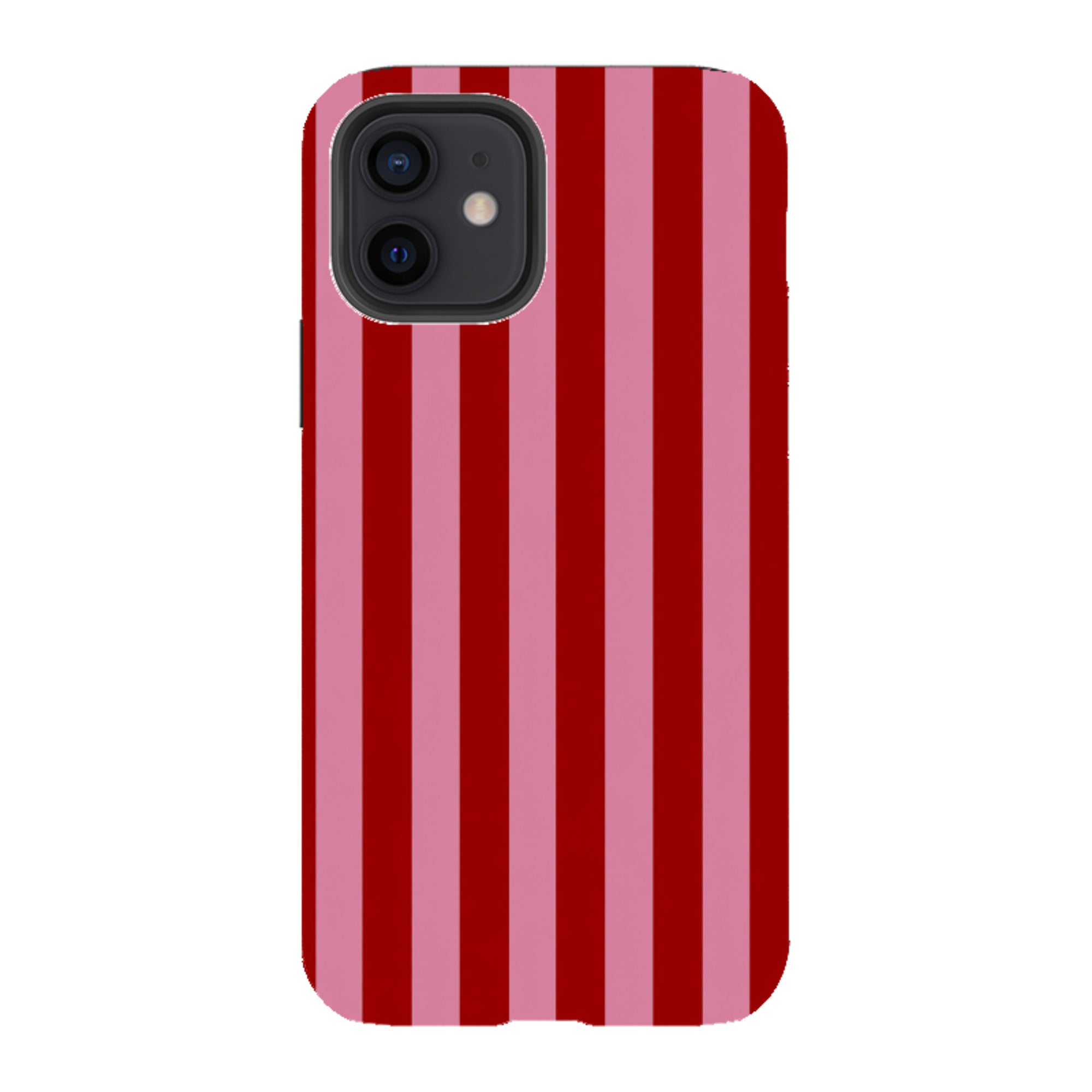iPhone Tough Case - Burgundy & Pink Stripe