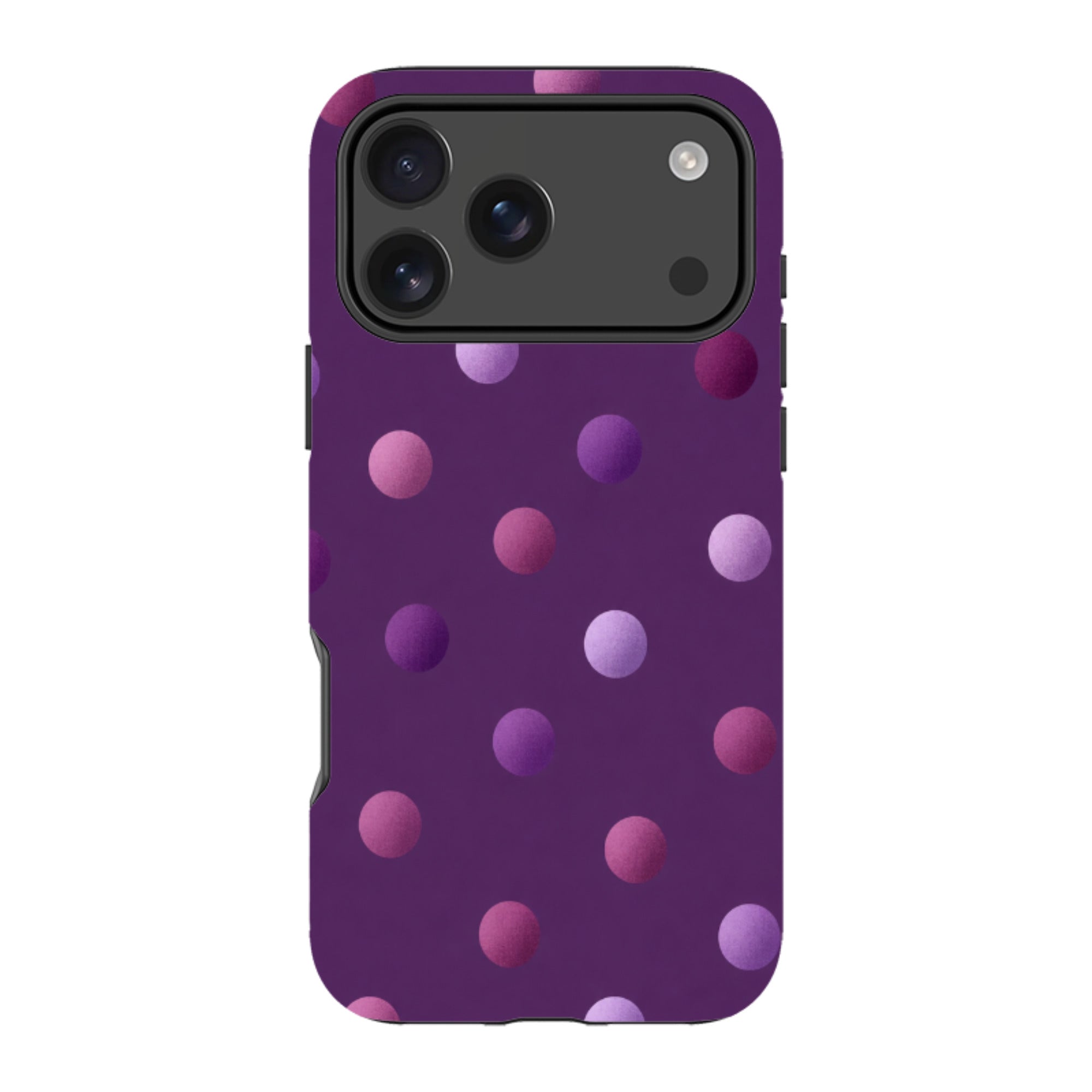 iPhone Tough Case - Purple Polka Dot
